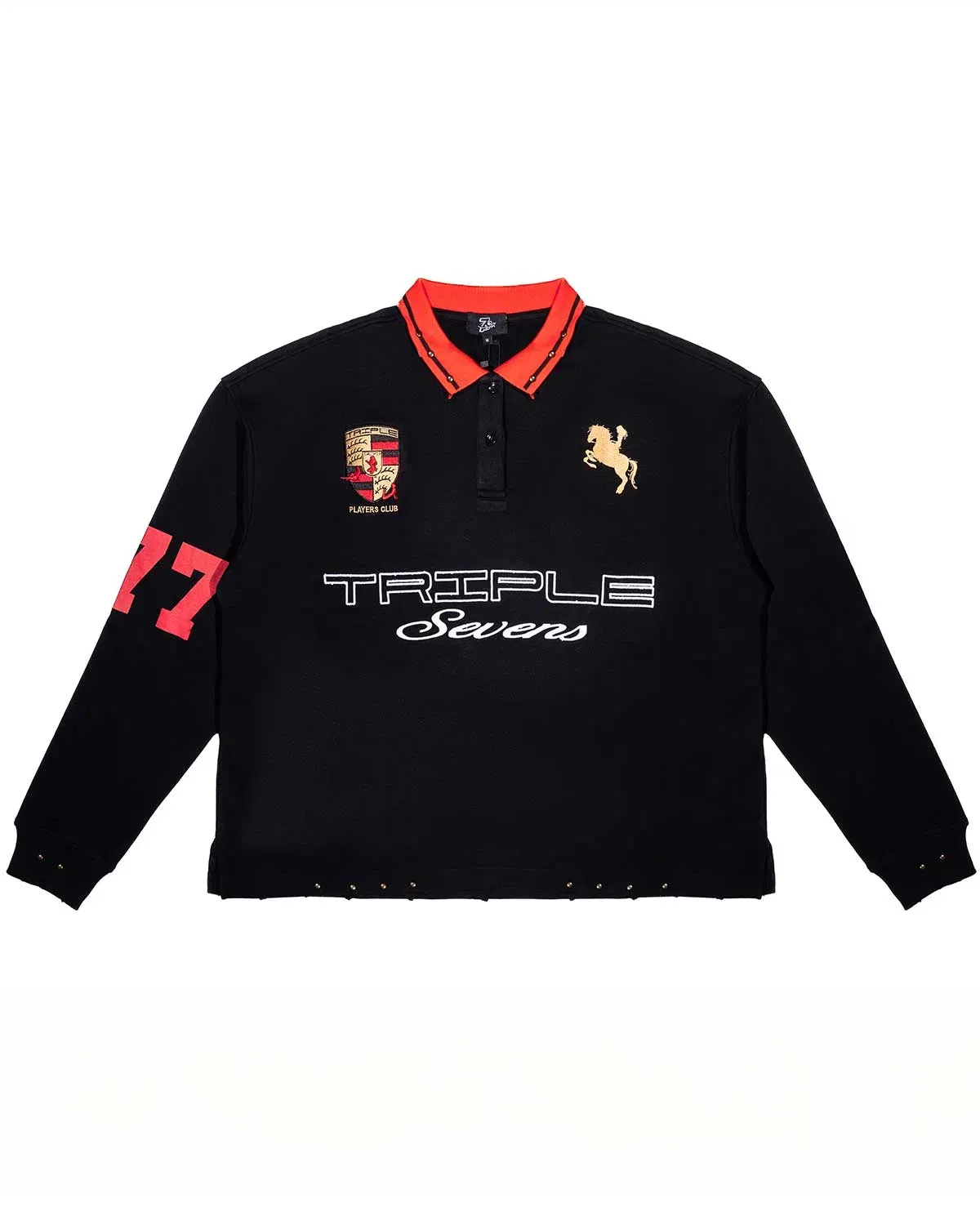 Triple Seven Triple Sevens Sponsor Polo Tee Black