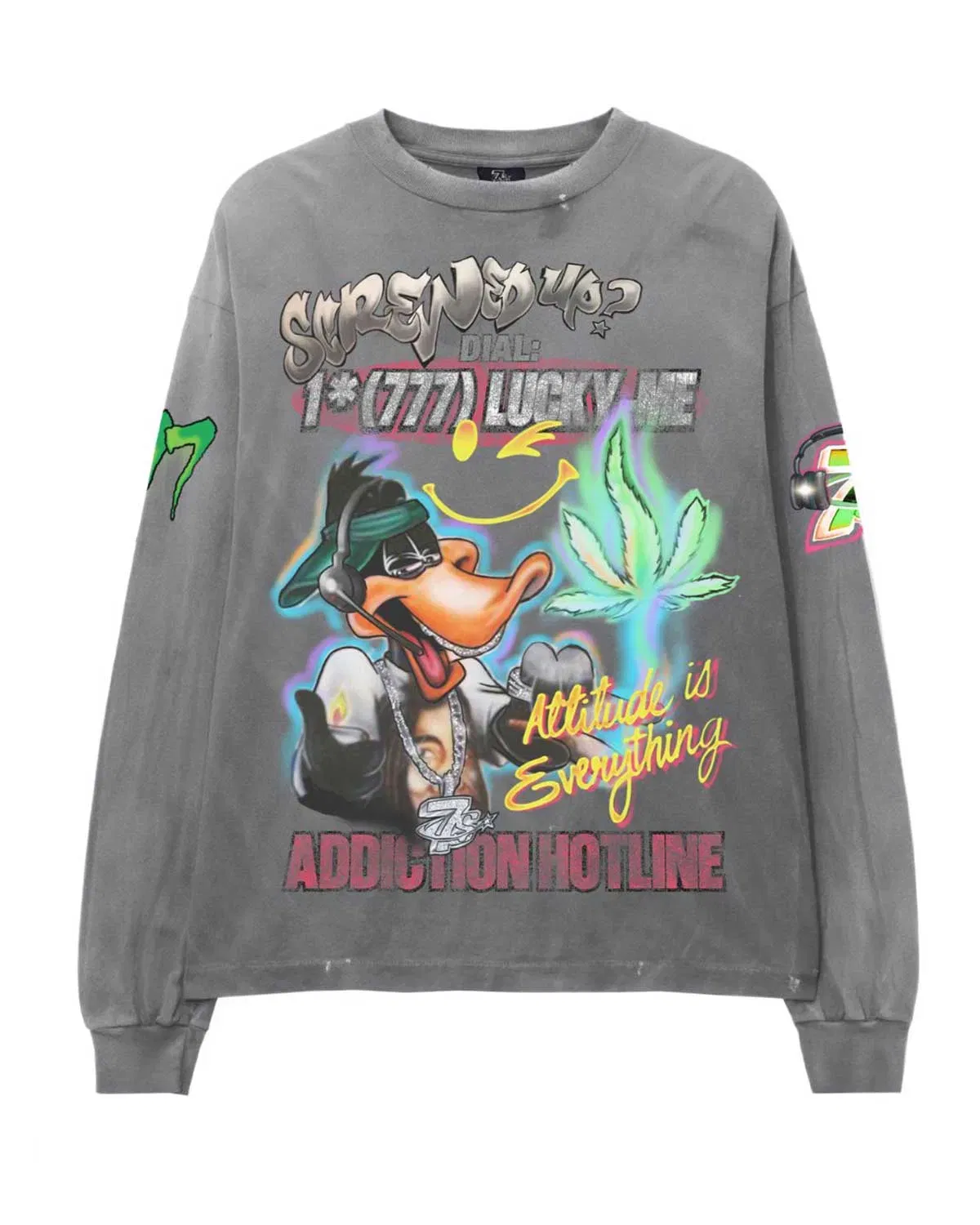 Triple Seven Triple Sevens Graffiti L/S Tee Concrete Grey