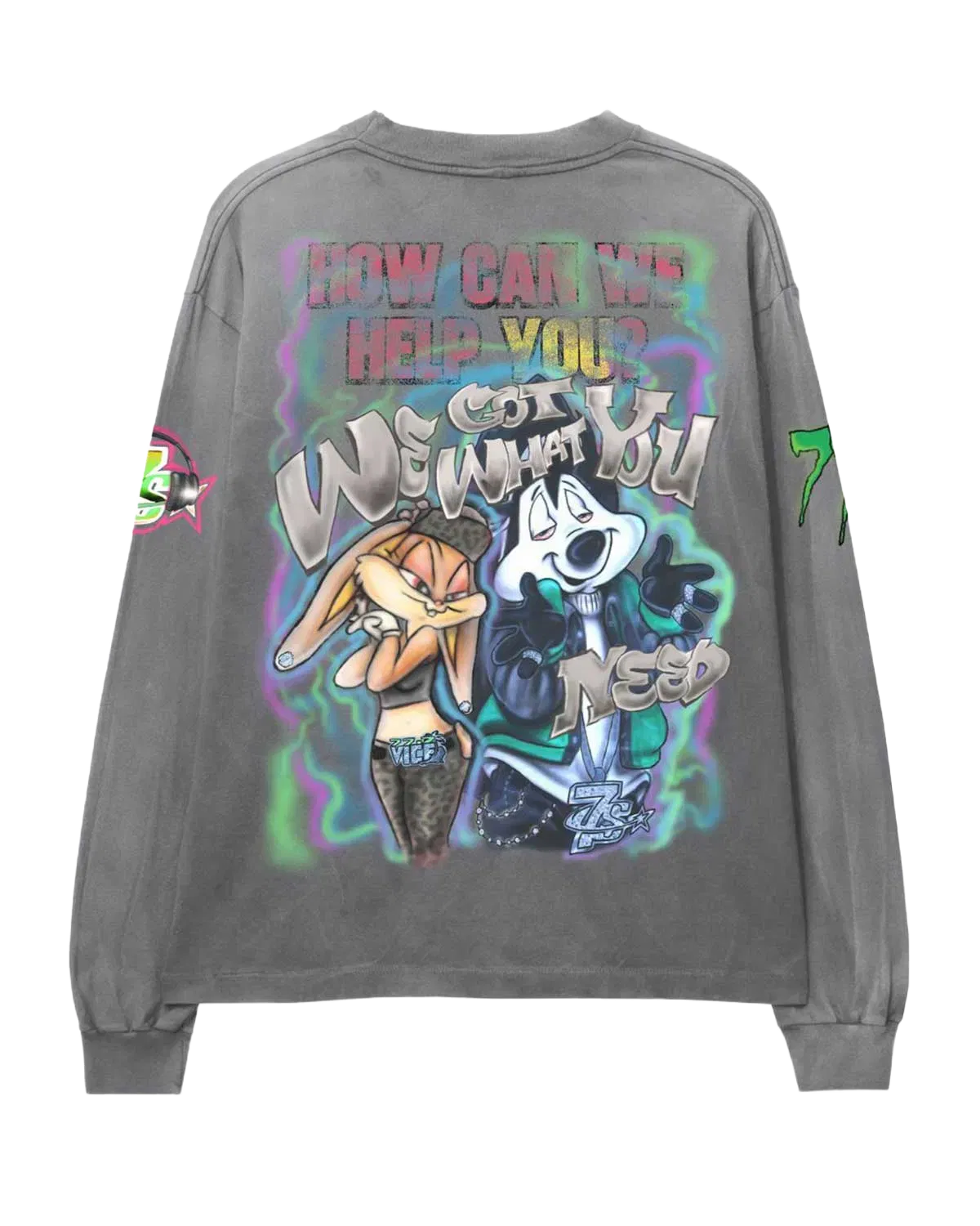 Triple Seven Triple Sevens Graffiti L/S Tee Concrete Grey