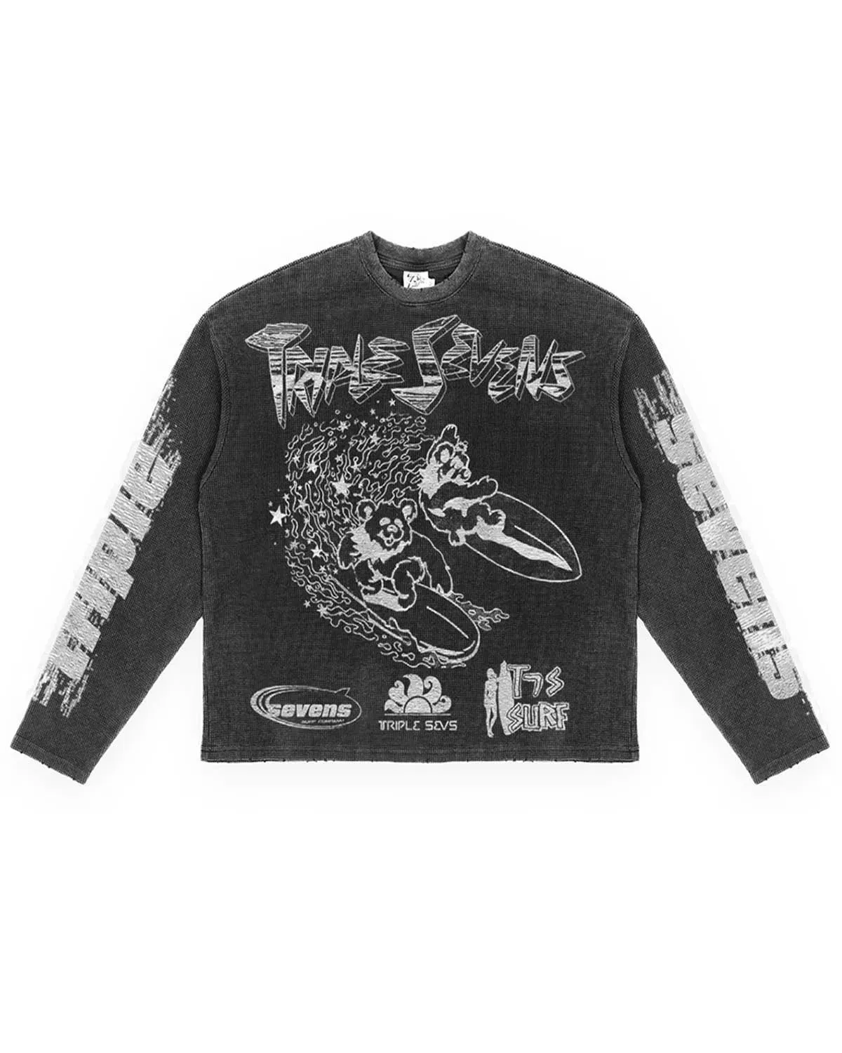Triple Seven Triple Sevens ASV2 Waffle Knit L/S Tee Black