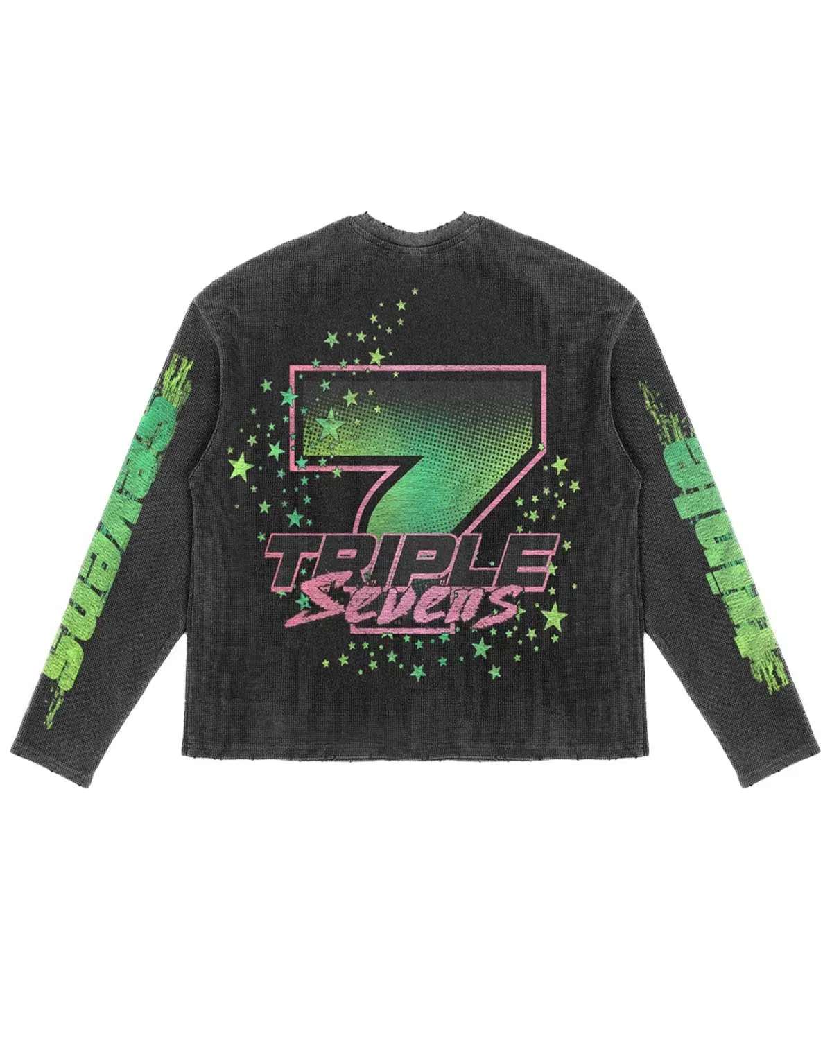 Triple Seven Triple Sevens ASV2 Waffle Knit L/S Tee Black/Green