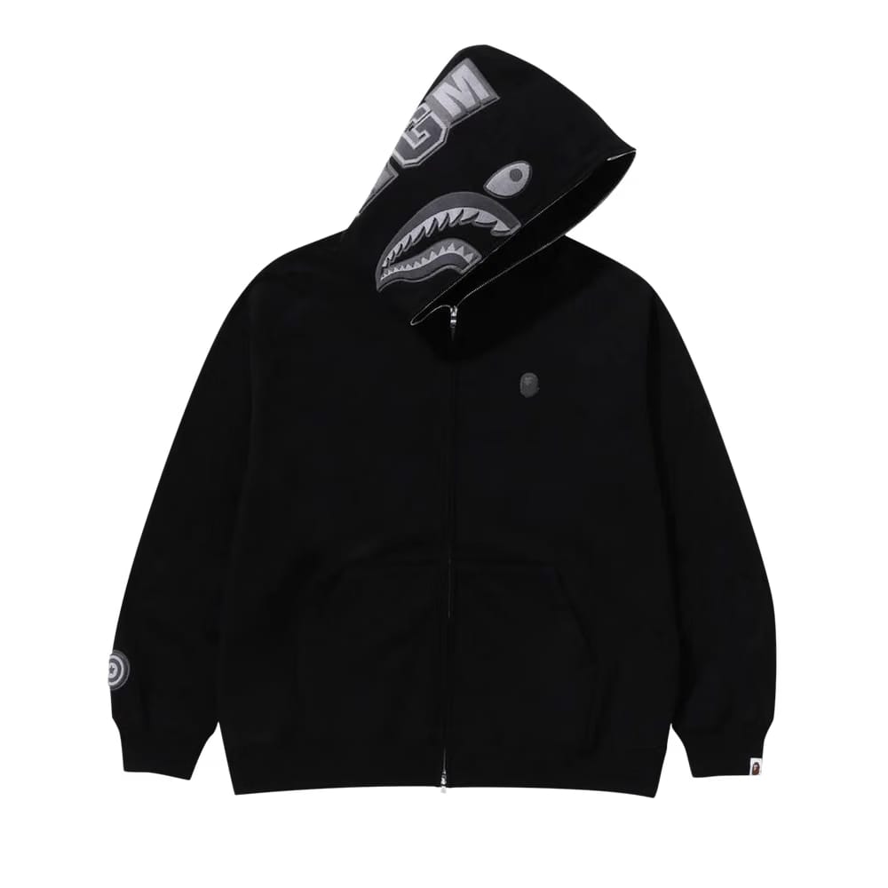 BAPE Ape Head One Point Shark Zip Hoodie Black