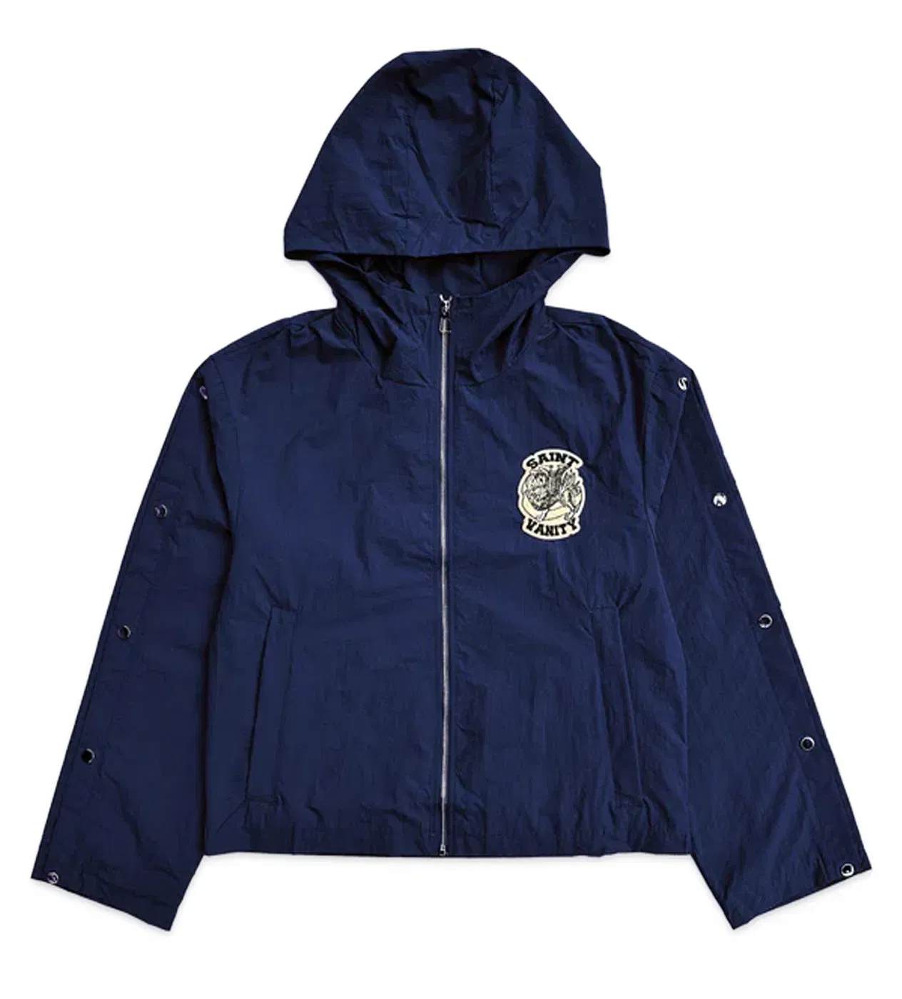 Saint Vanity Nylon Zip Up Jacket Midnight Blue