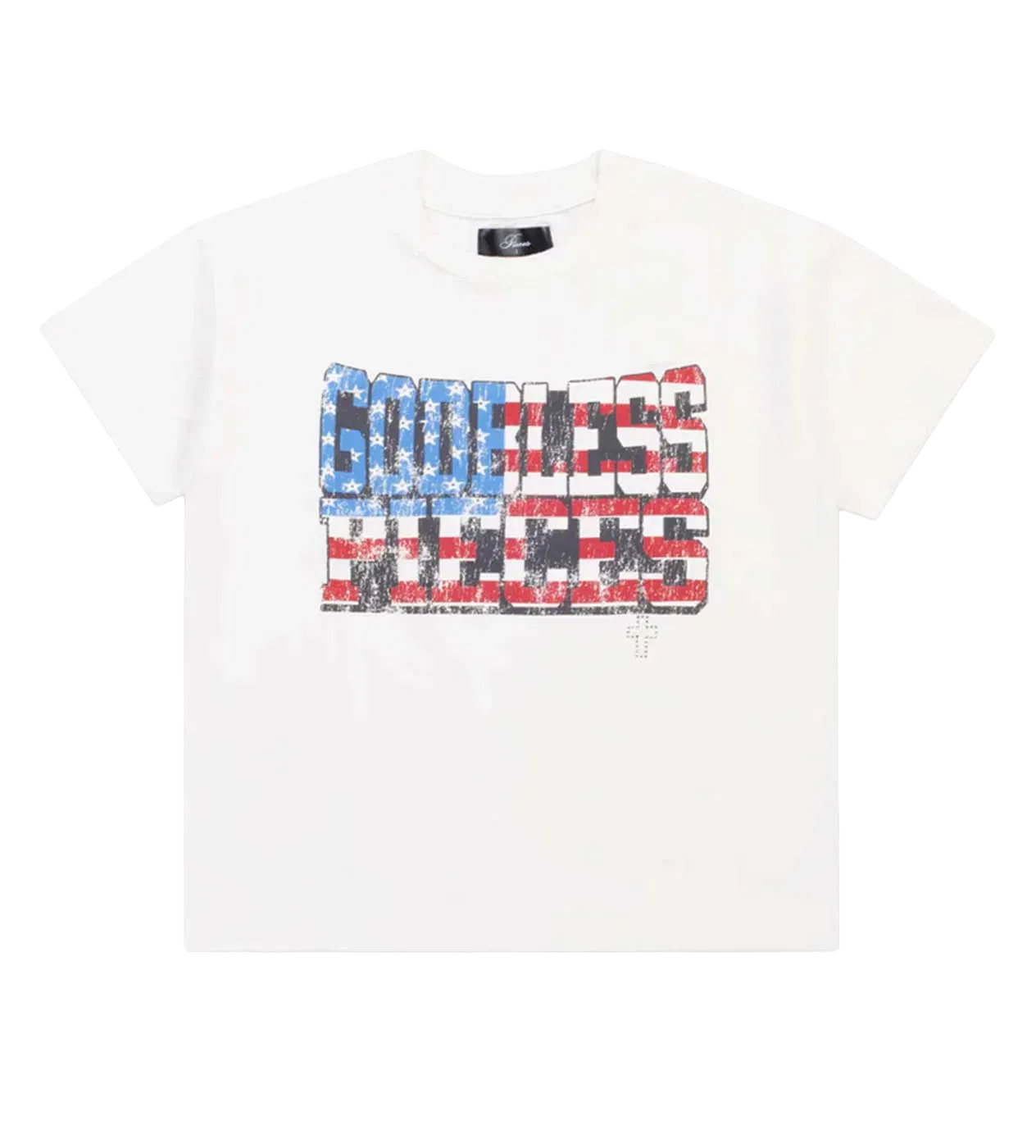Pieces GPB Rhinestone Tee Off White
