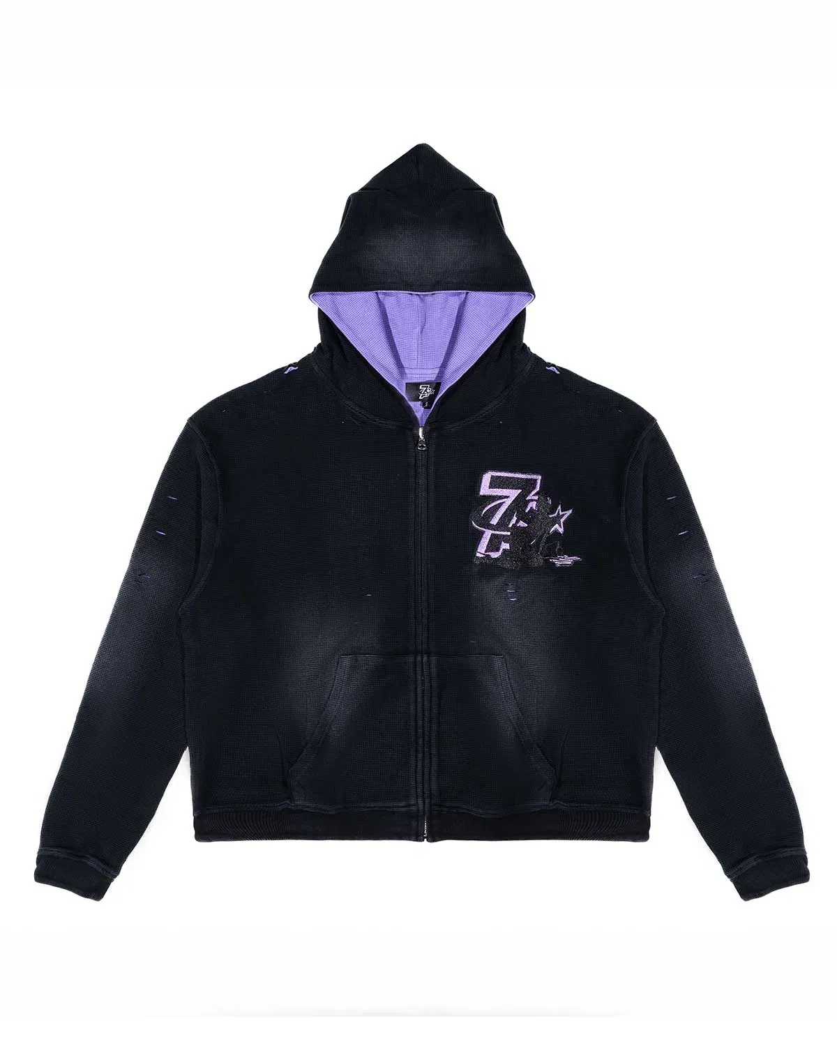 Triple Seven Triple Sevens Trap Reversible Zip Up Hoodie Black