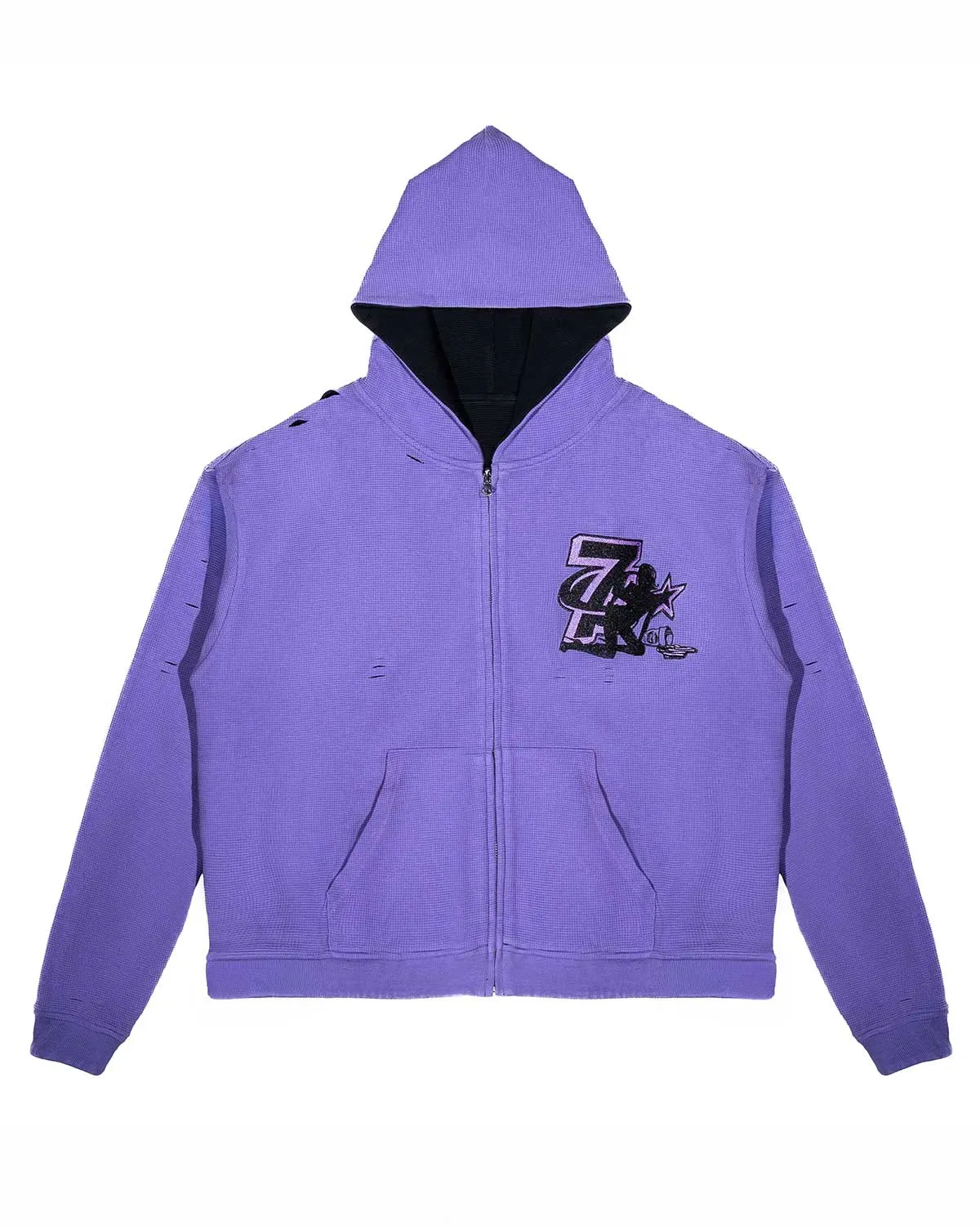 Triple Seven Triple Sevens Trap Reversible Zip Up Hoodie Black