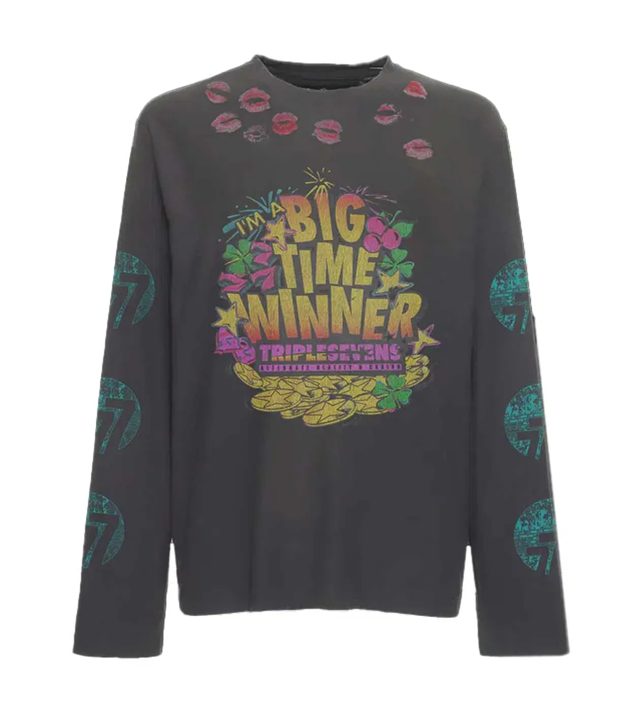 Triple Seven Triple Sevens Lucky Kiss L/S Tee Black