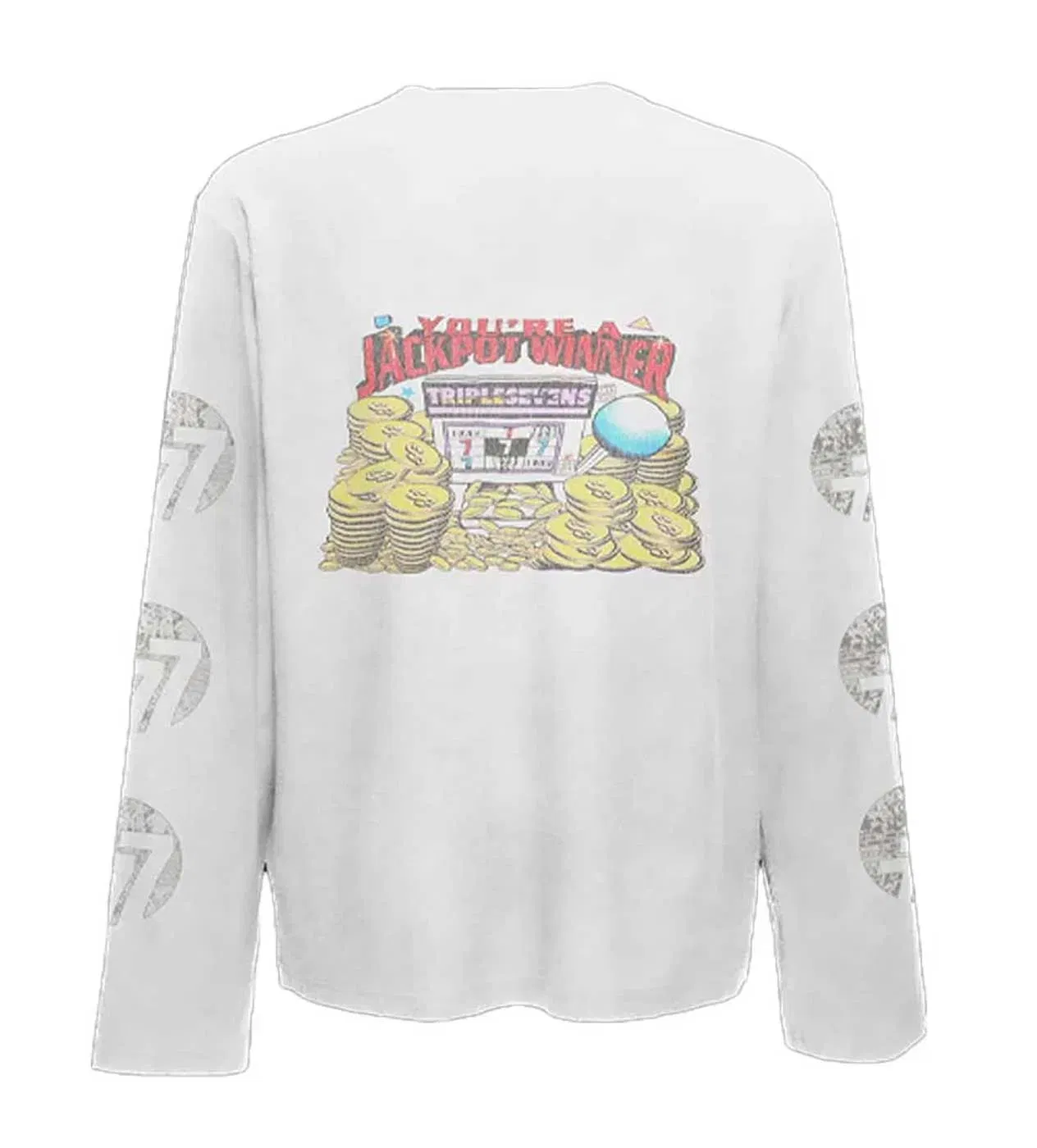 Triple Seven Triple Sevens Lucky Kiss L/S Tee White