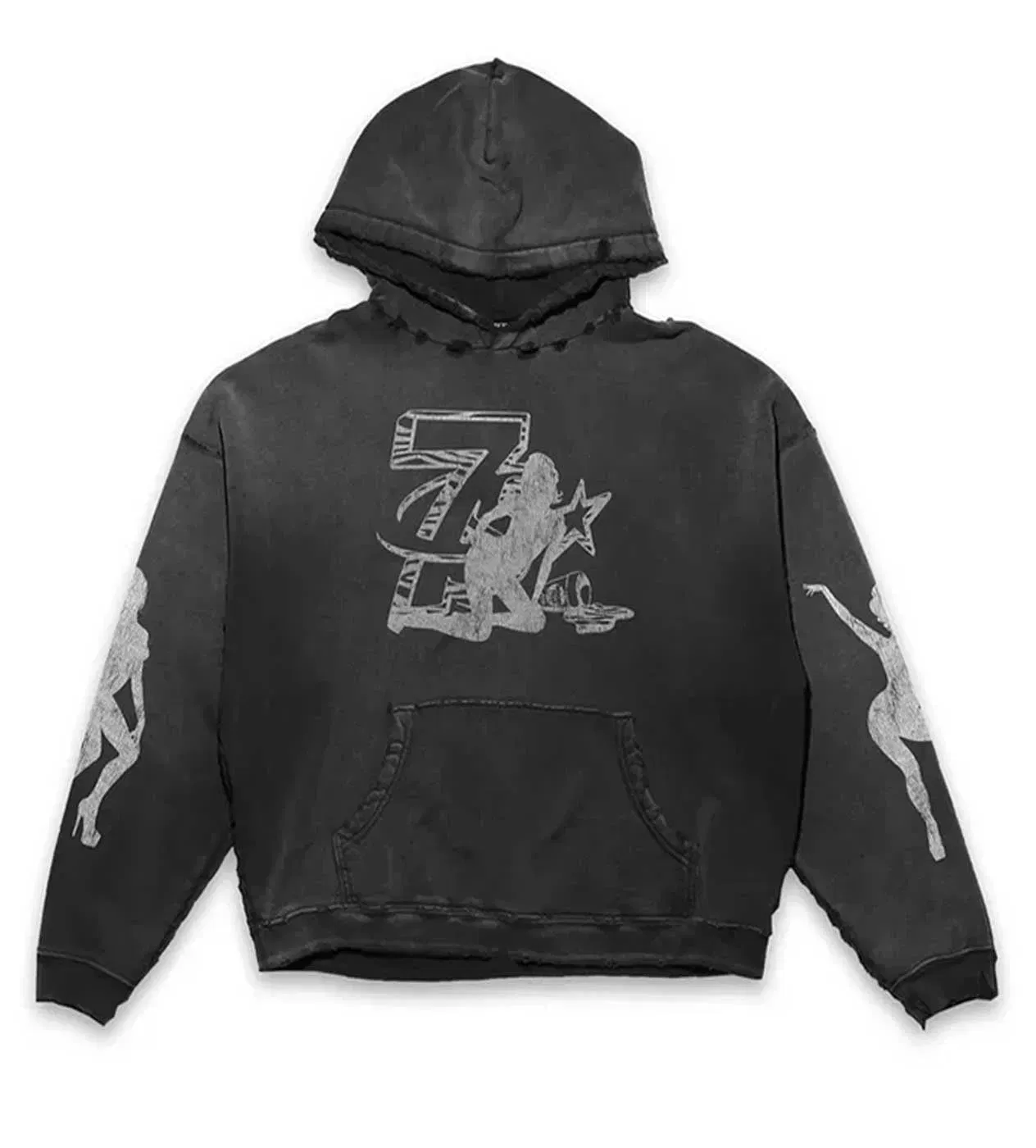 Triple Seven Triple Sevens Trap Logo Hoodie Black