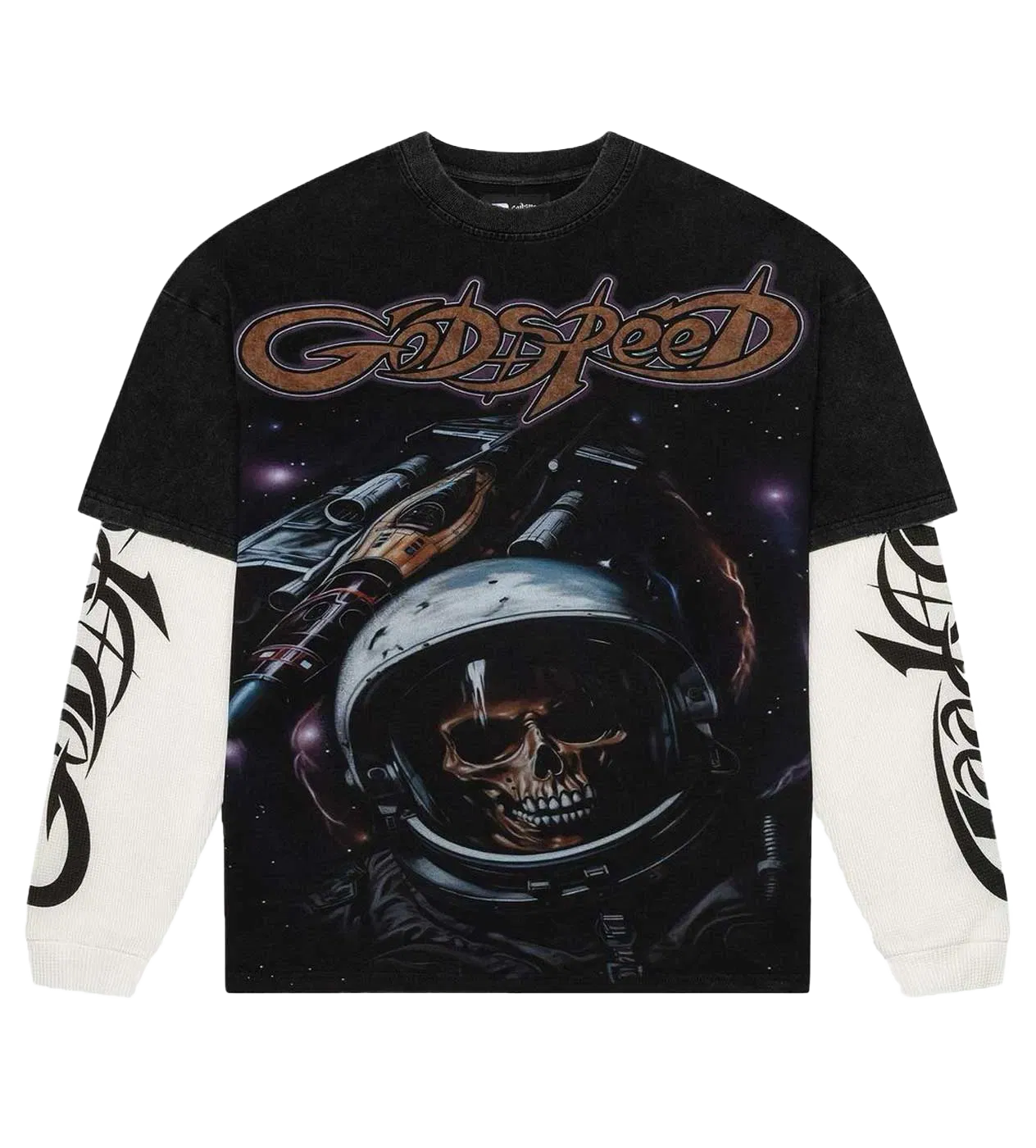 Godspeed Space Traveler Layered Tee Black