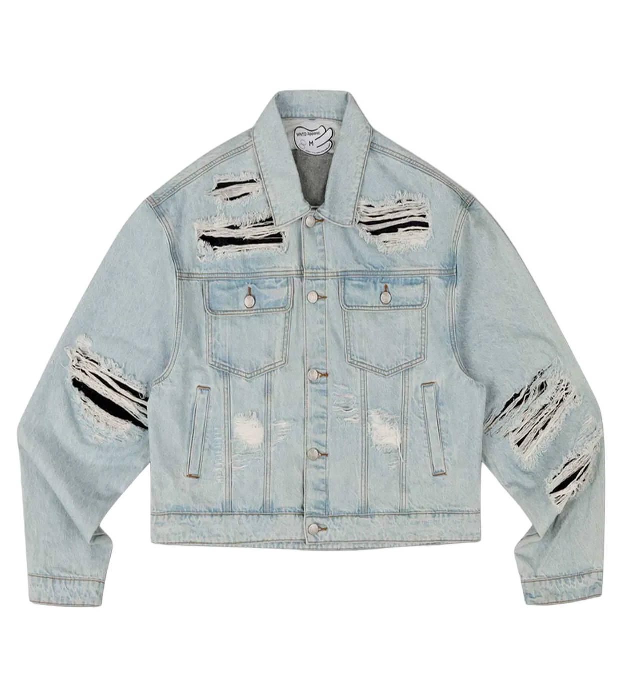WNTD Apparel WNTD Distressed Double Denim Jacket Blue