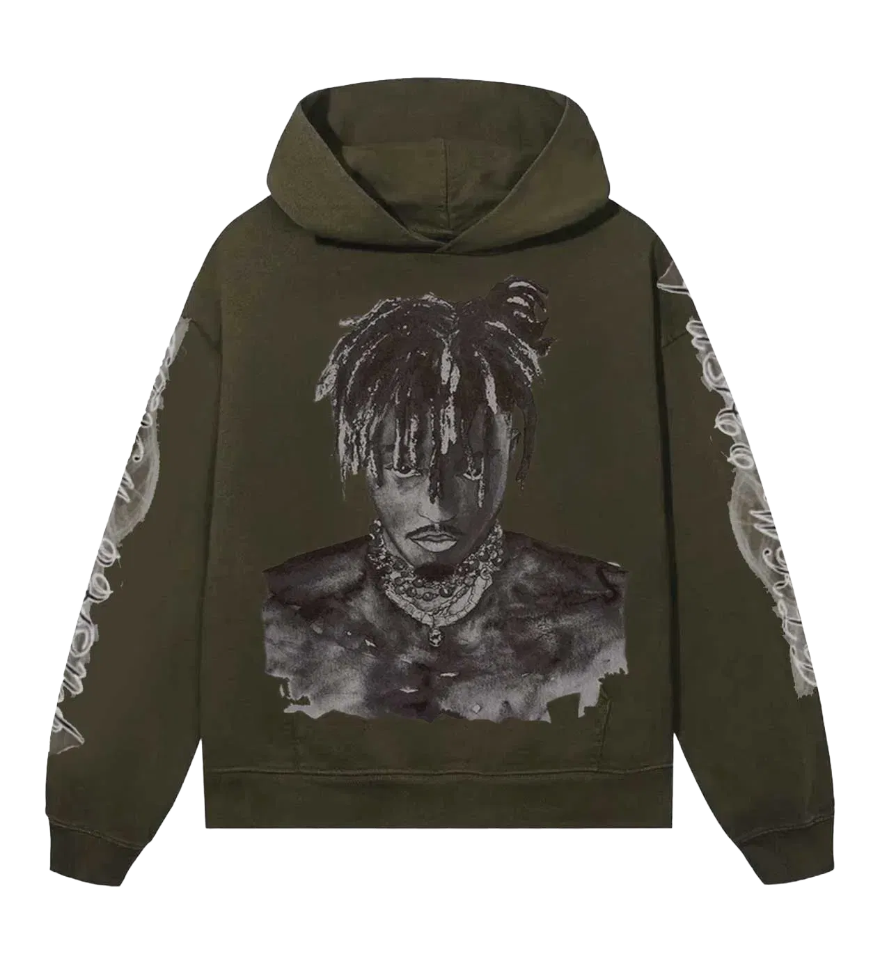 Revenge Graphite Portrait Hoodie Army Green