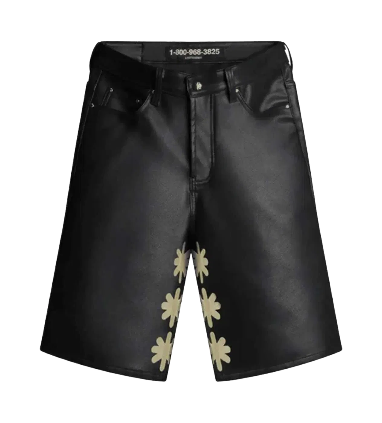 Lost Shdws Leather Shorts Black/Bone