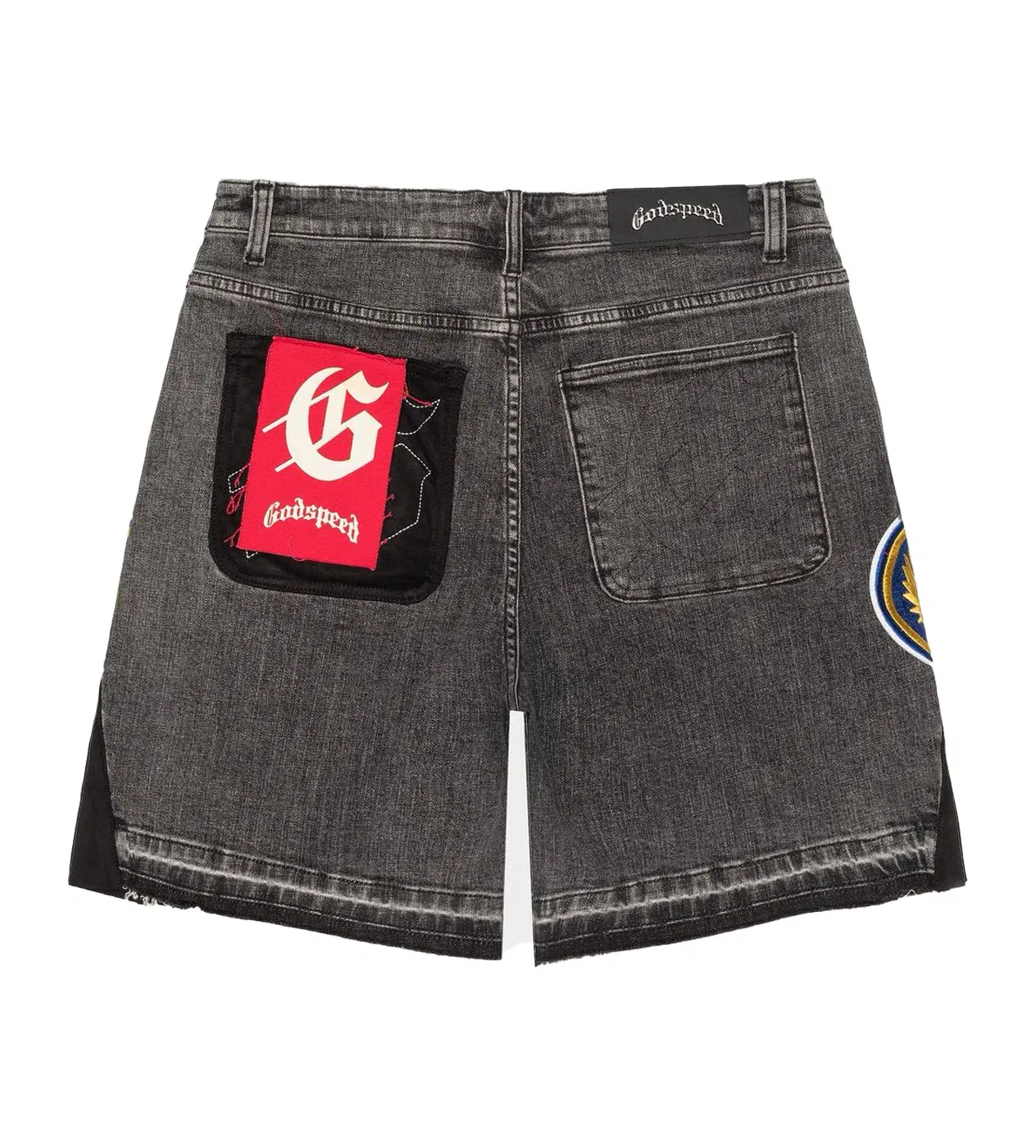 Godspeed Patchwork Denim Shorts V2 Grey