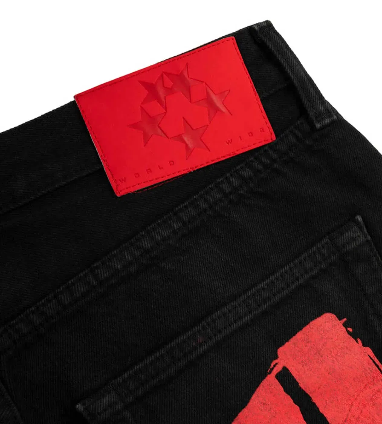 Sp5der Worldwide Sp5der Painted Moto Denim Pant Black/Red