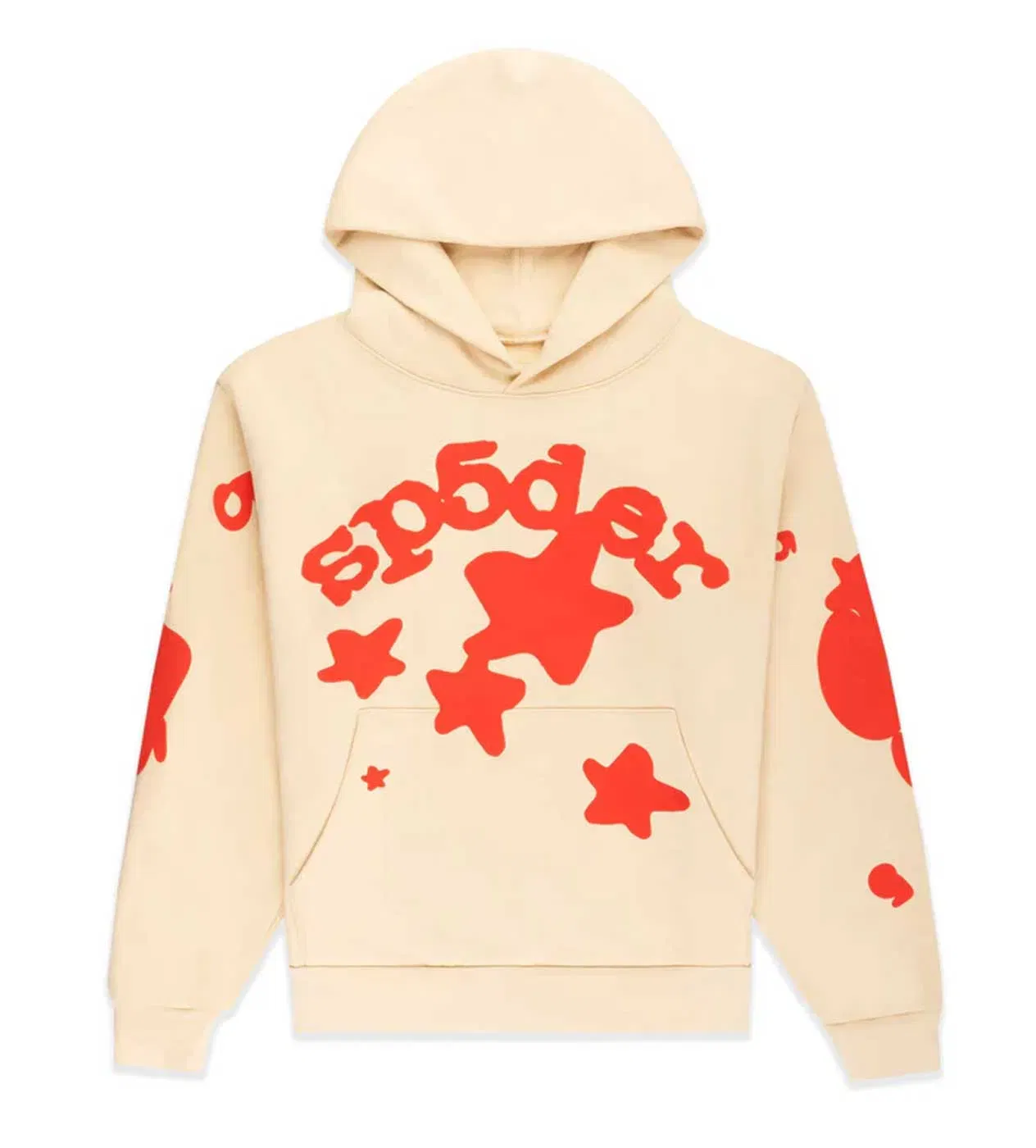 Sp5der Worldwide Sp5der Beluga Hoodie Cream/Red