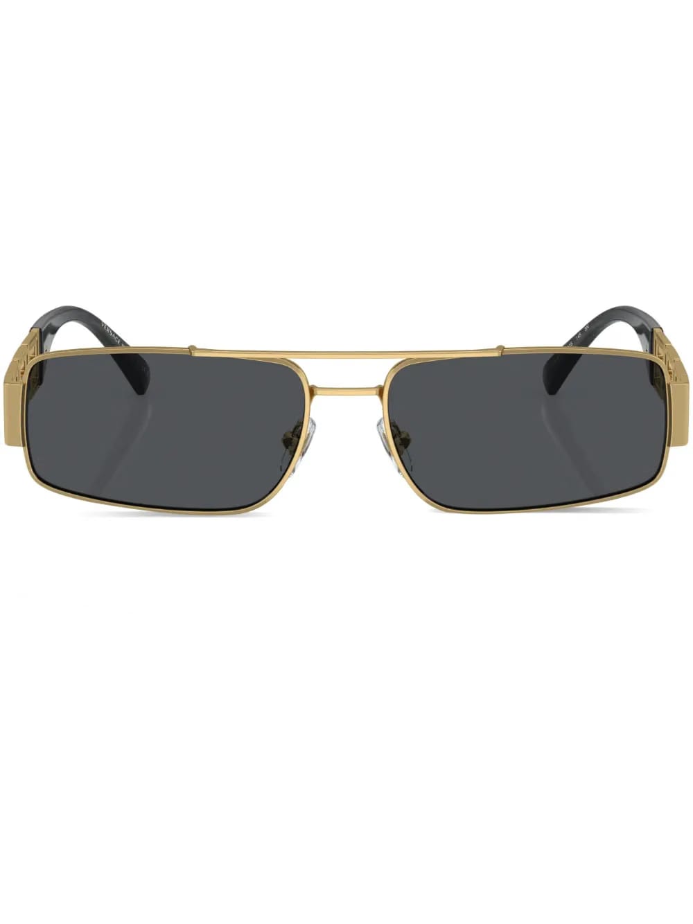 Greca-detail rectangle-frame sunglasses