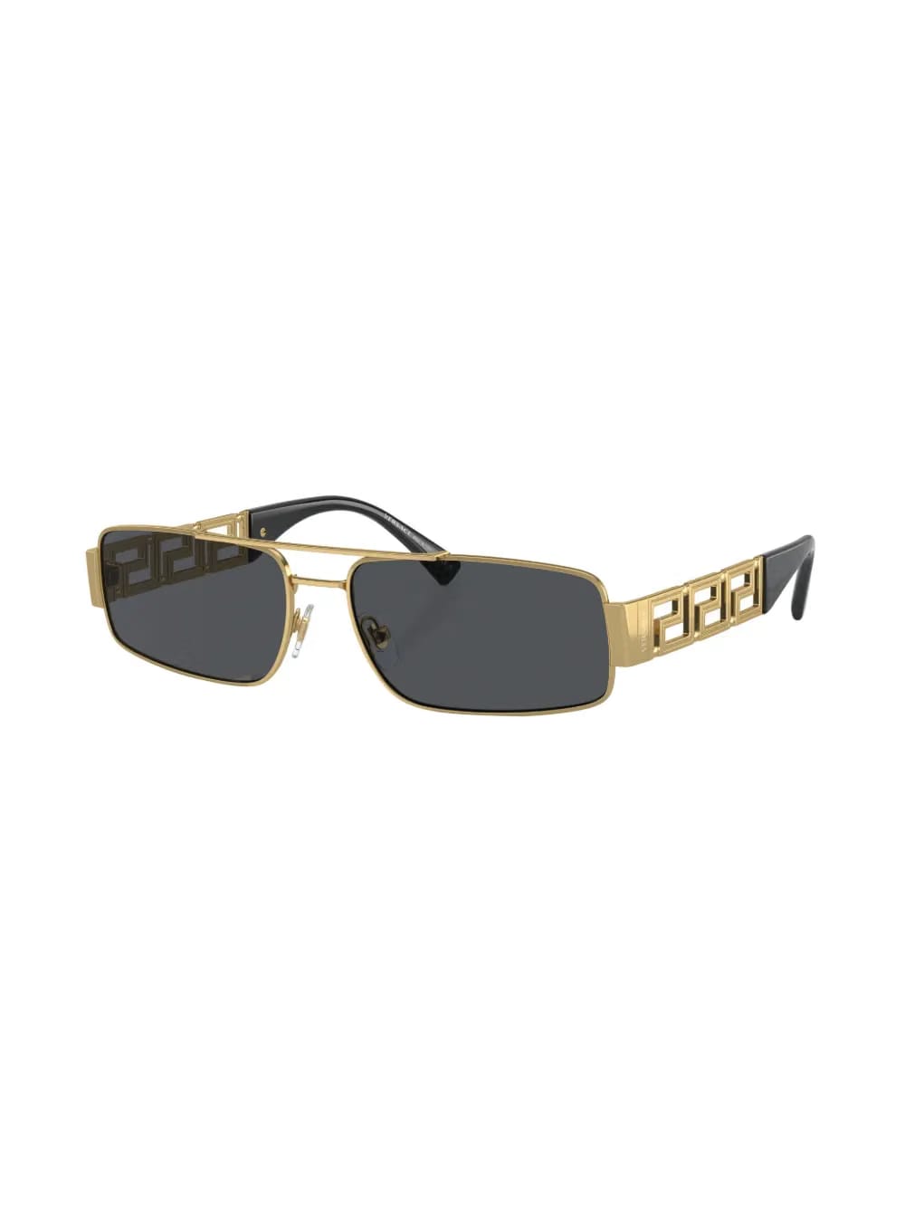 Greca-detail rectangle-frame sunglasses