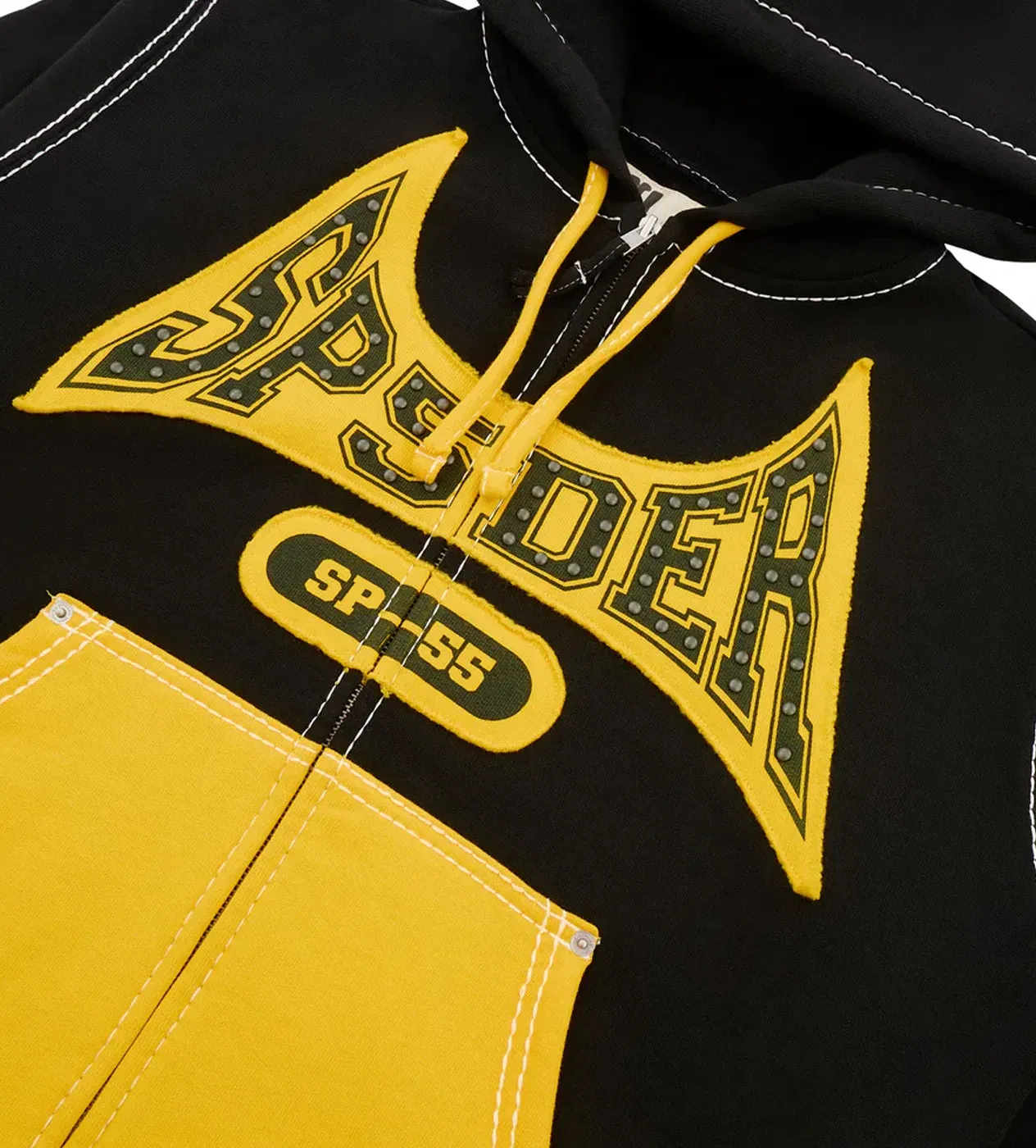 Sp5der Worldwide Sp5der T&F Zip-Up Hoodie Black/Yellow