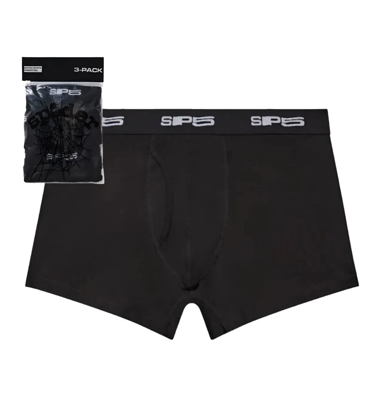 Sp5der Worldwide Sp5der Boxer Briefs 3 Pack Black