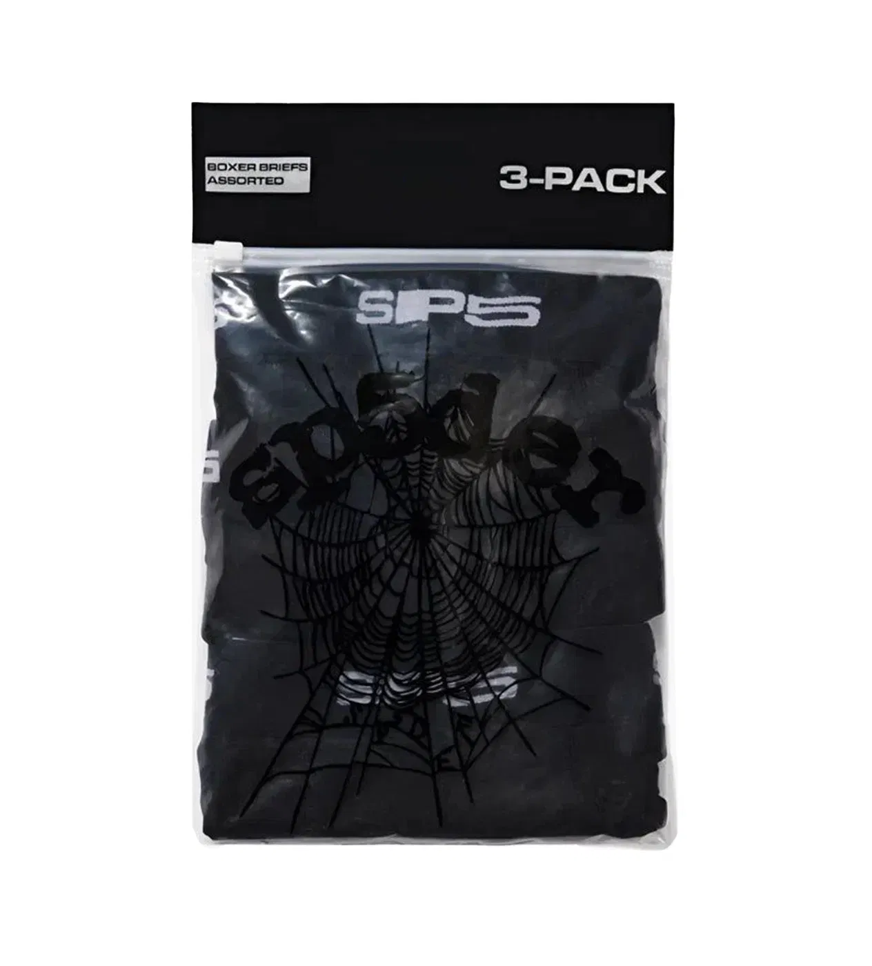 Sp5der Worldwide Sp5der Boxer Briefs 3 Pack Black