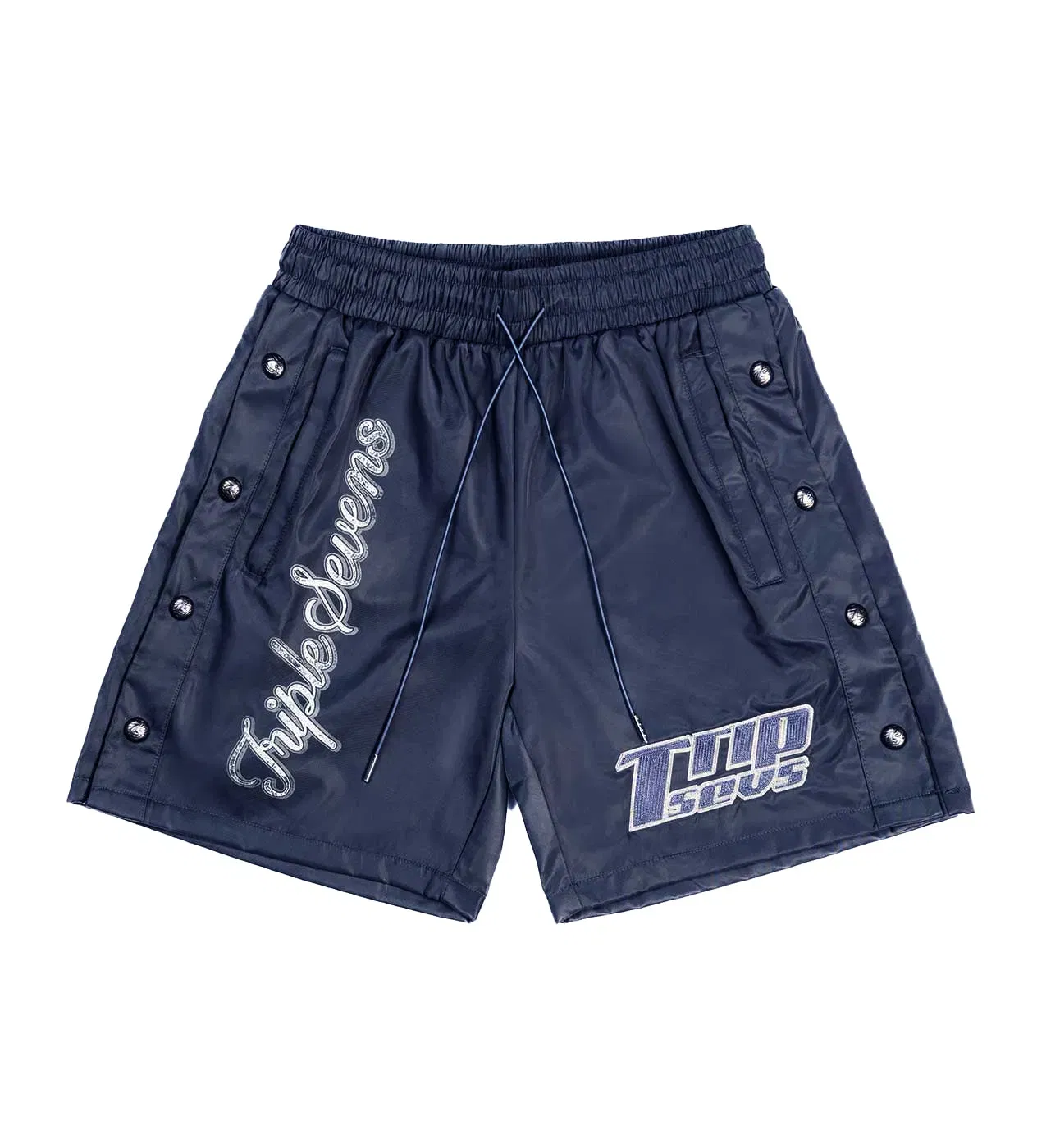 Triple Seven Triple Sevens Nylon Button Shorts Navy
