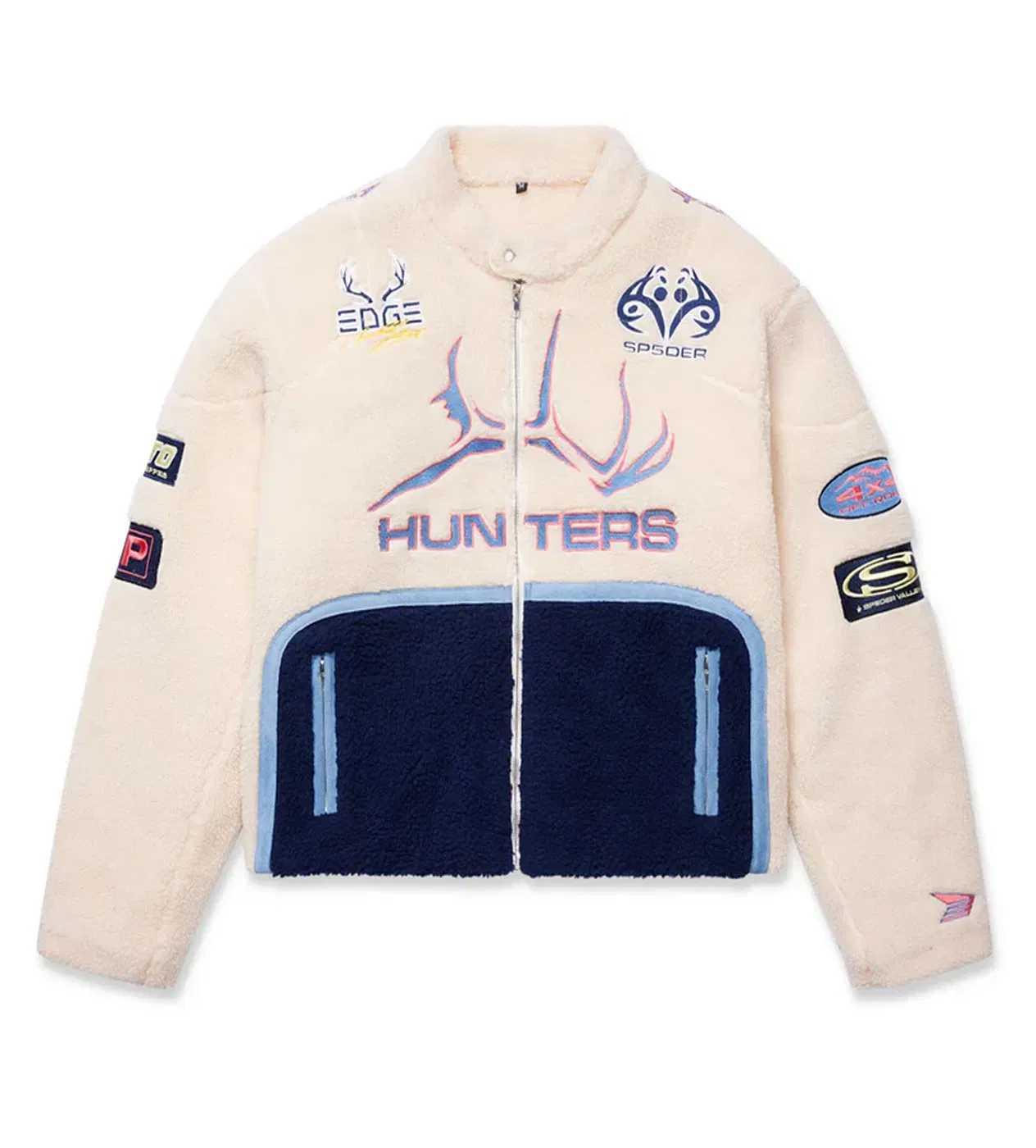 Sp5der Worldwide Sp5der Sherpa Hunter Moto Jacket White