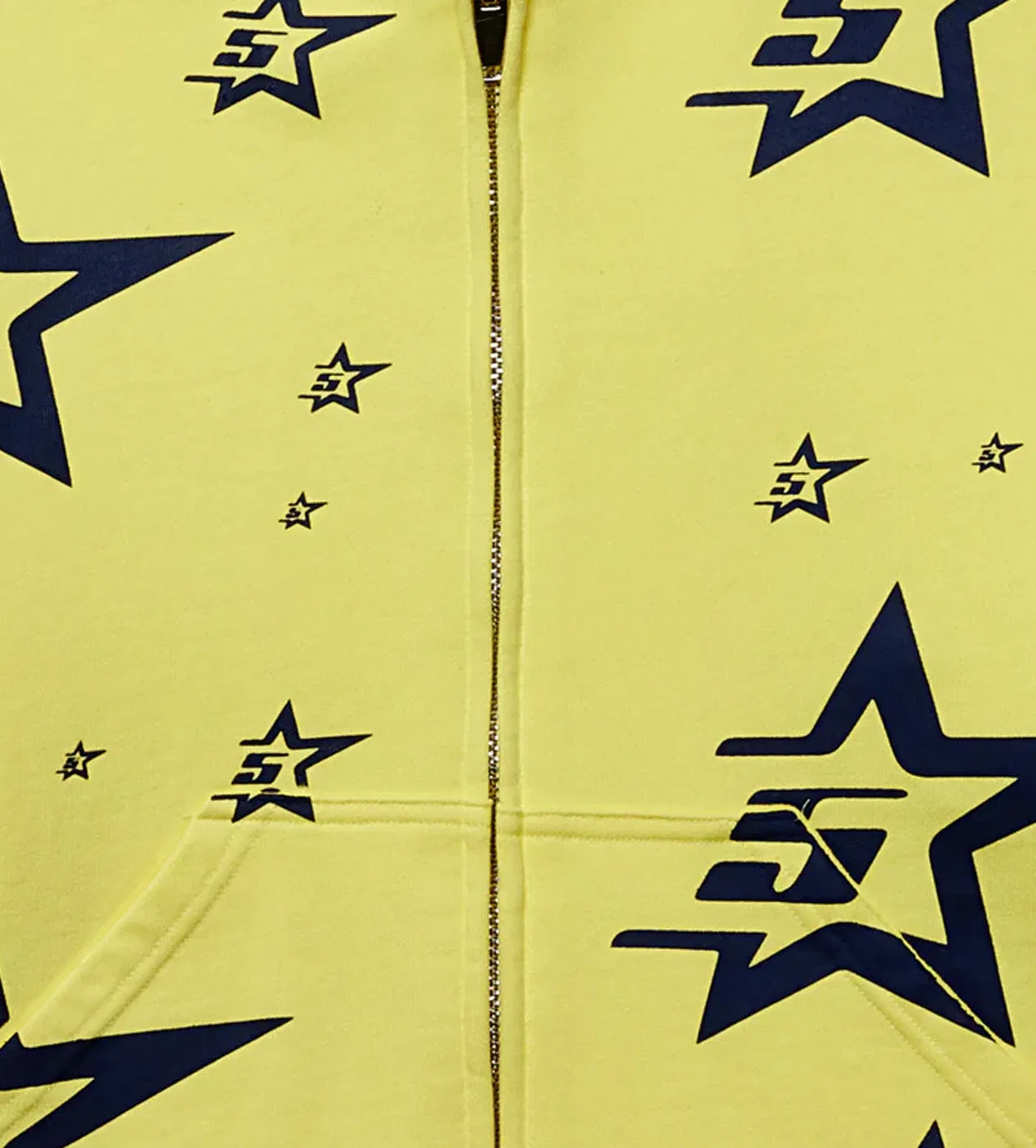 Sp5der Worldwide Sp5der 5star Double Layer Zip-Up Hoodie Yellow