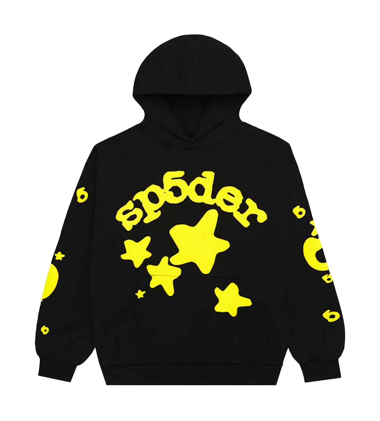 Sp5der Worldwide Sp5der Beluga Black/Yellow Hoodie