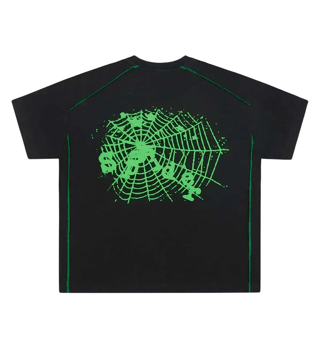 Sp5der Worldwide Sp5der Contrast Stitch Slub Tee Black/Green