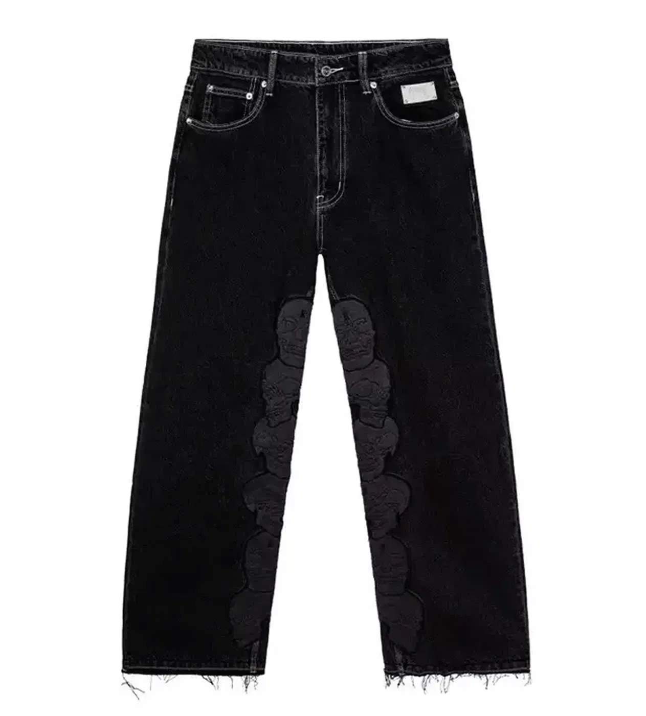 Revenge Skull Patch Denim Pant Black