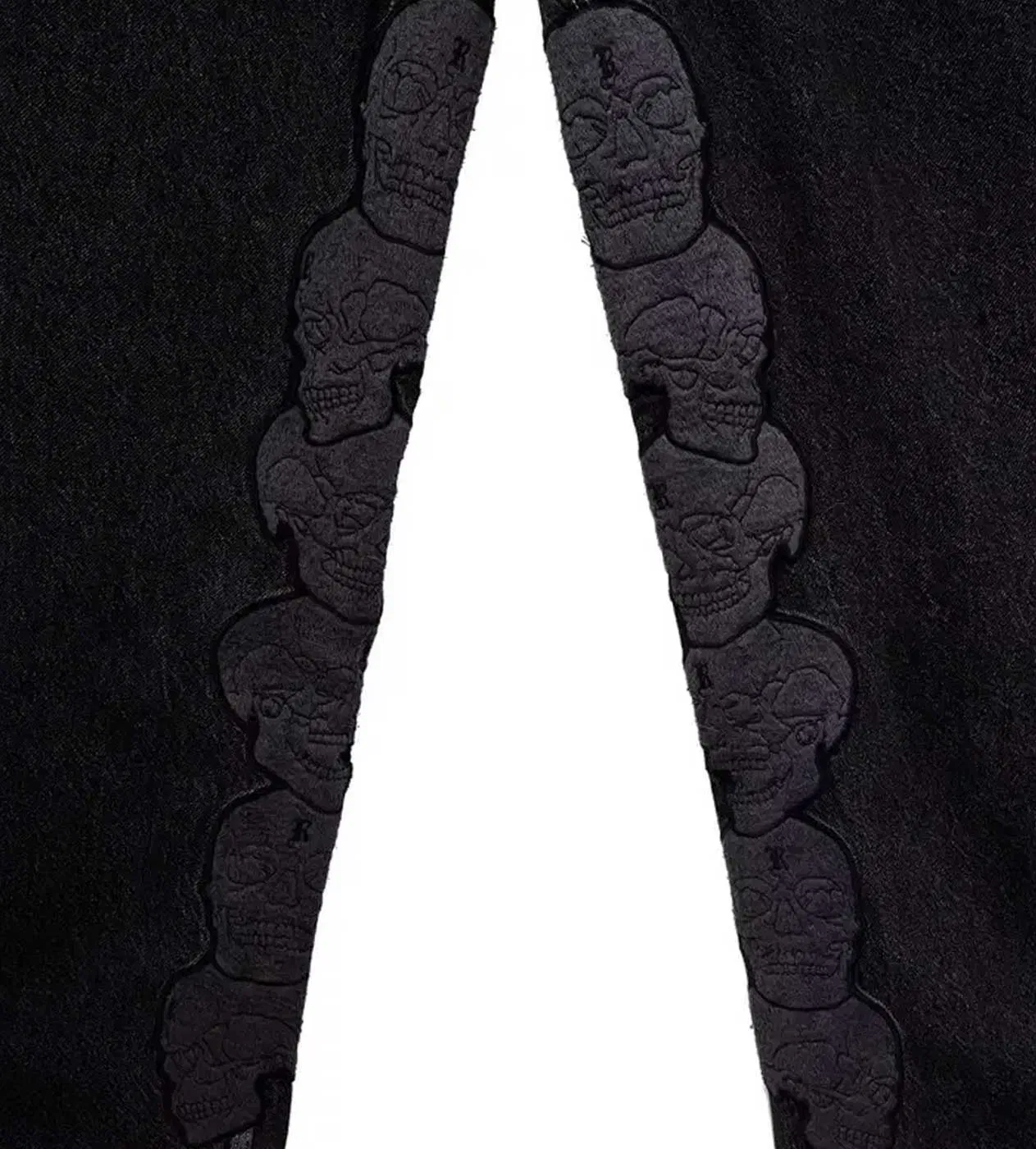 Revenge Skull Patch Denim Pant Black