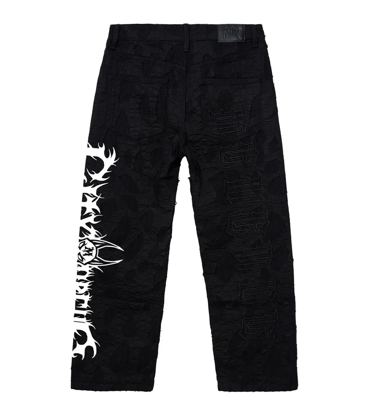 Revenge x City Morgue Logo Distressed Boro Denim Pant Black