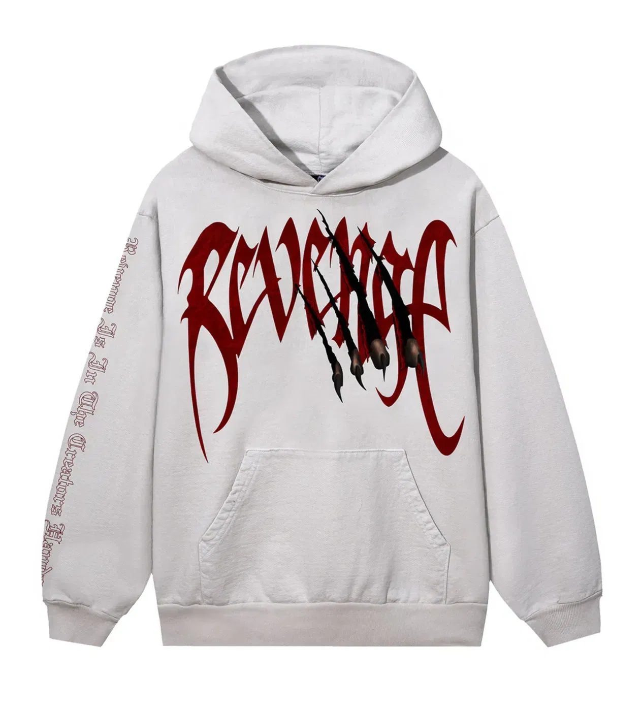 Revenge Arch Logo Claw Hoodie Cement/Red