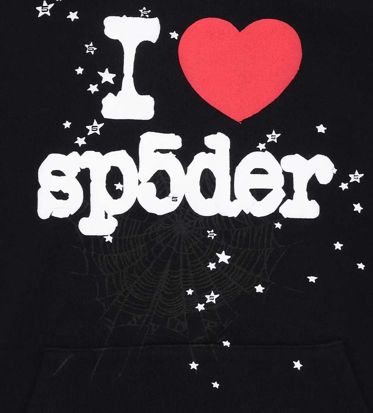 Sp5der Worldwide Sp5der I Heart Sp5 Hoodie Black