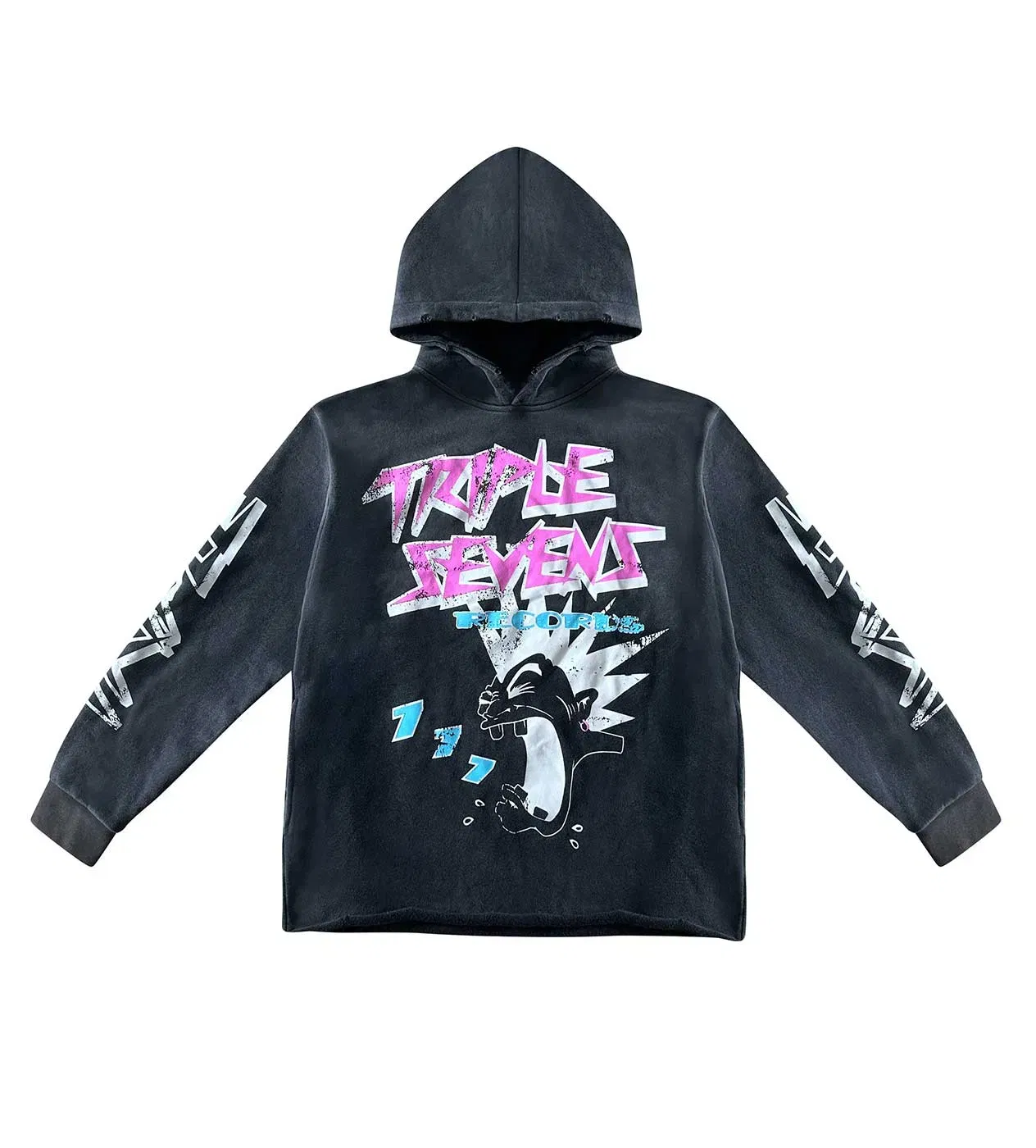 Triple Seven Triple Sevens Rockstar Hoodie Grey
