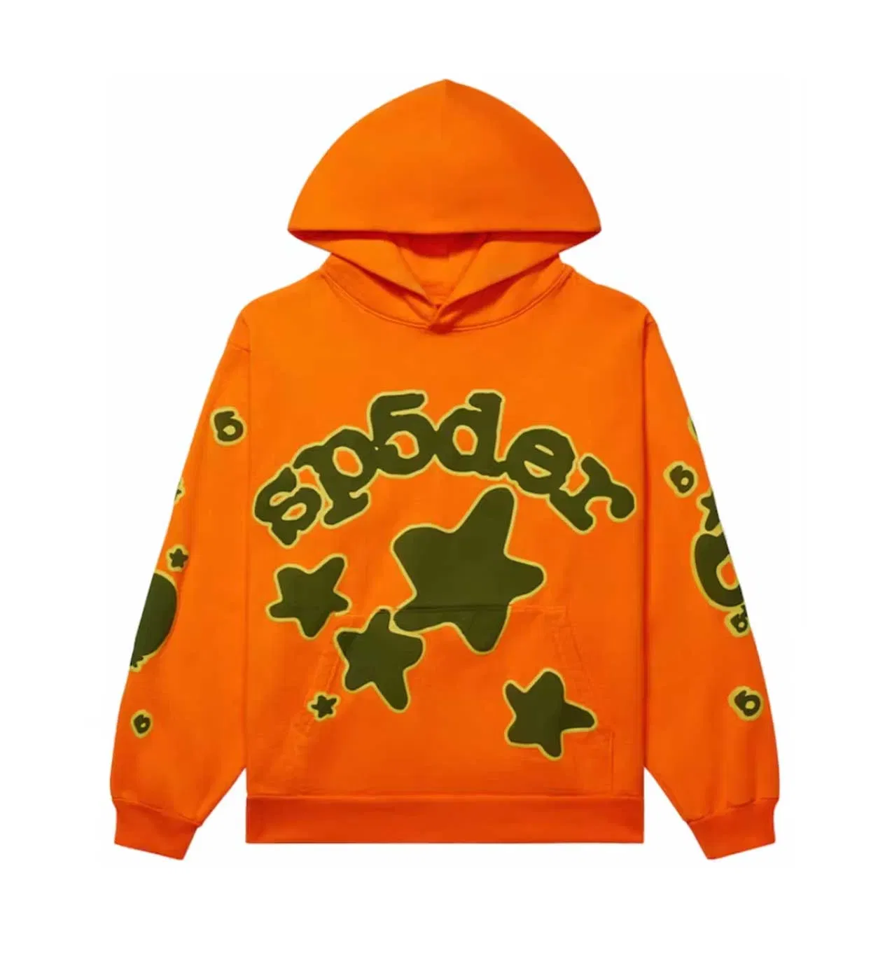 Sp5der Worldwide Sp5der Beluga Hoodie Orange/Green