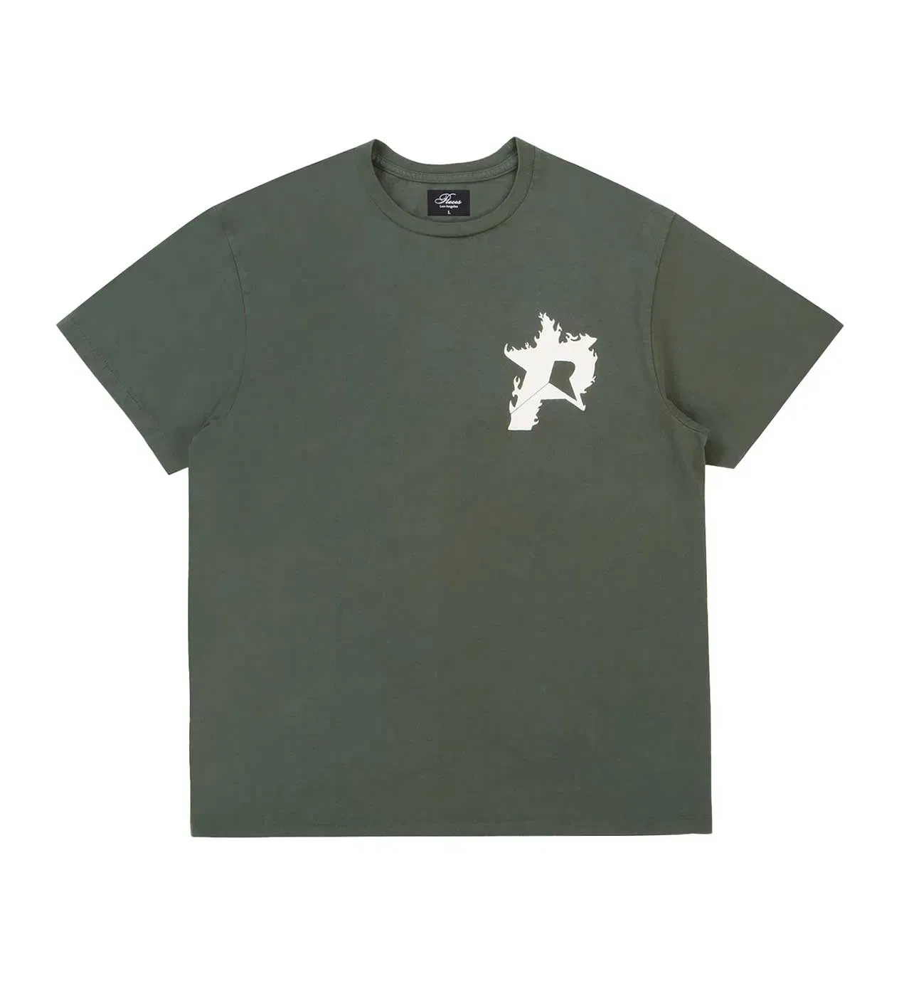 Pieces Star Flames Tee Forest Green