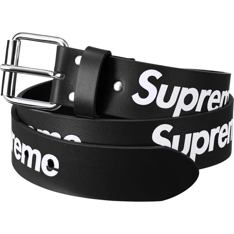 Supreme Repeat Leather Belt (FW25) Black