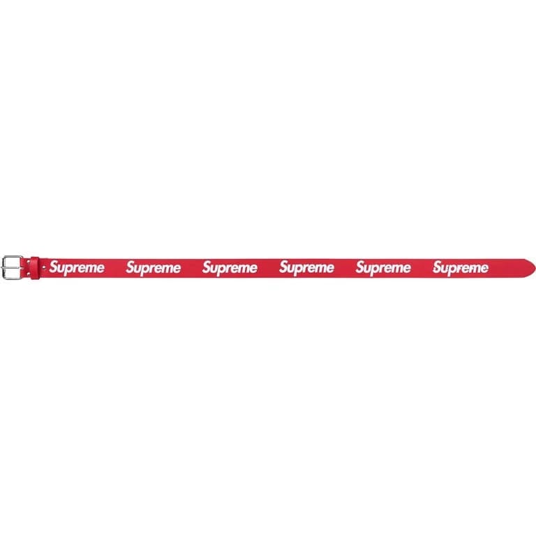 Supreme Repeat Leather Belt (FW25) Red