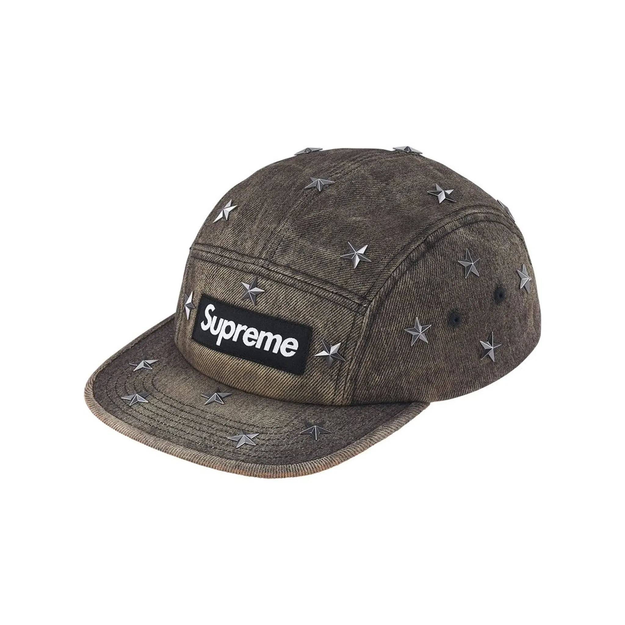 Supreme Stars Studded Denim Camp Cap Washed Black (SS26)