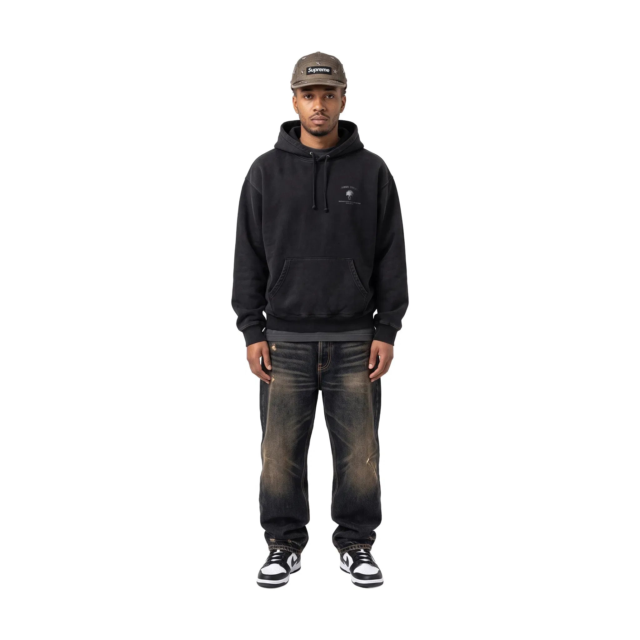 Supreme Stars Studded Denim Camp Cap Washed Black (SS26)