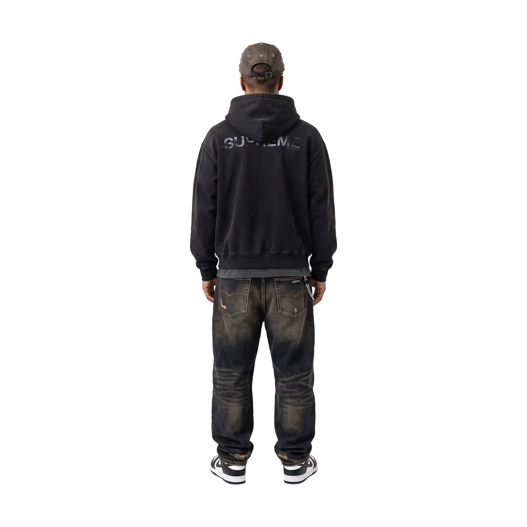 Supreme Stars Studded Denim Camp Cap Washed Black (SS26)