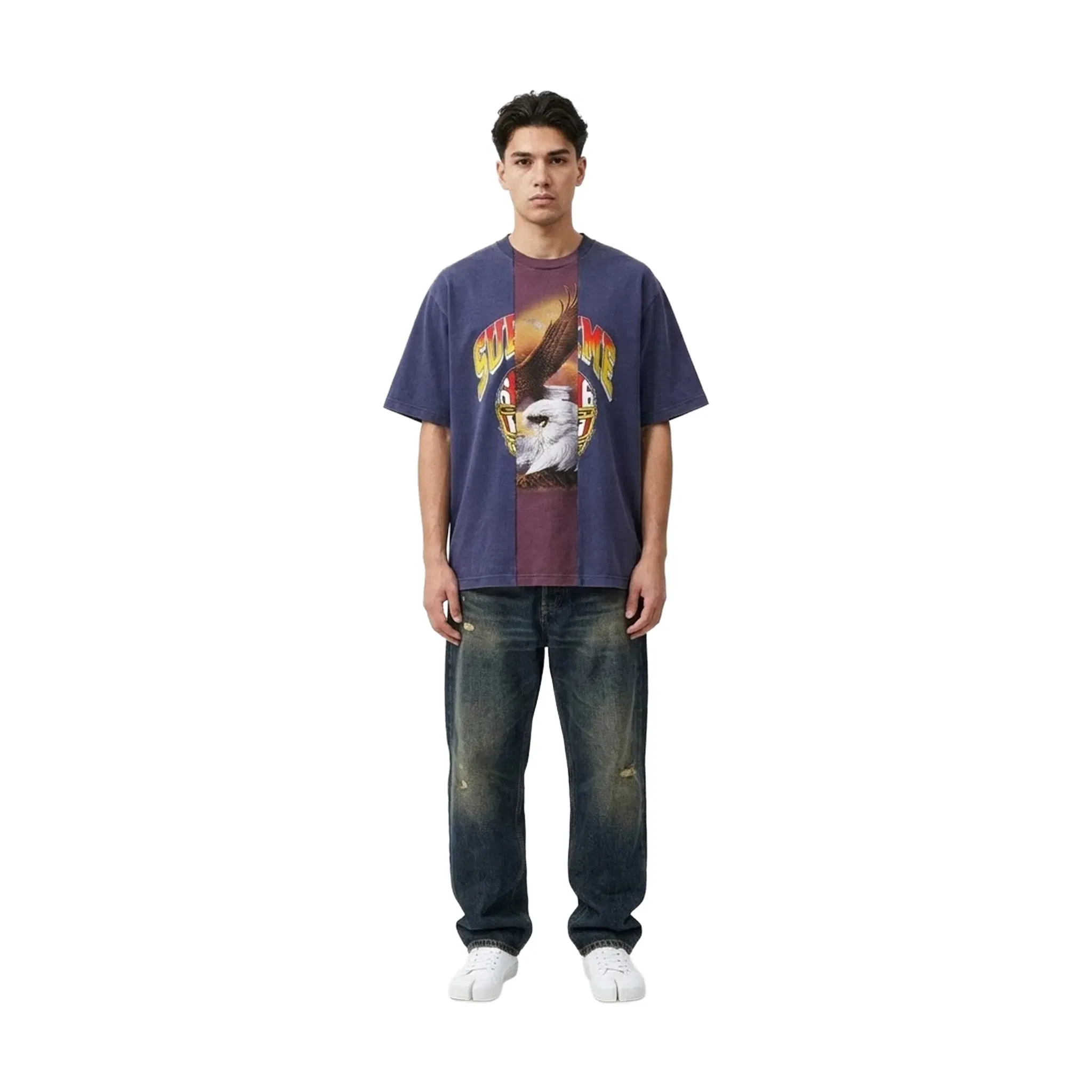 Supreme®/MM6 Maison Margiela Split Short Sleeved Tee Navy (SS26)
