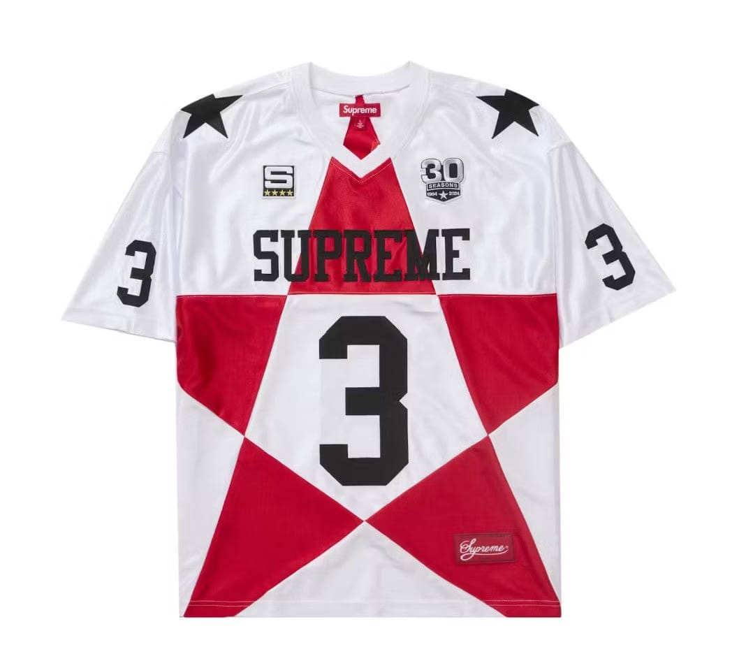 Supreme Star Football Jersey White (WORN)