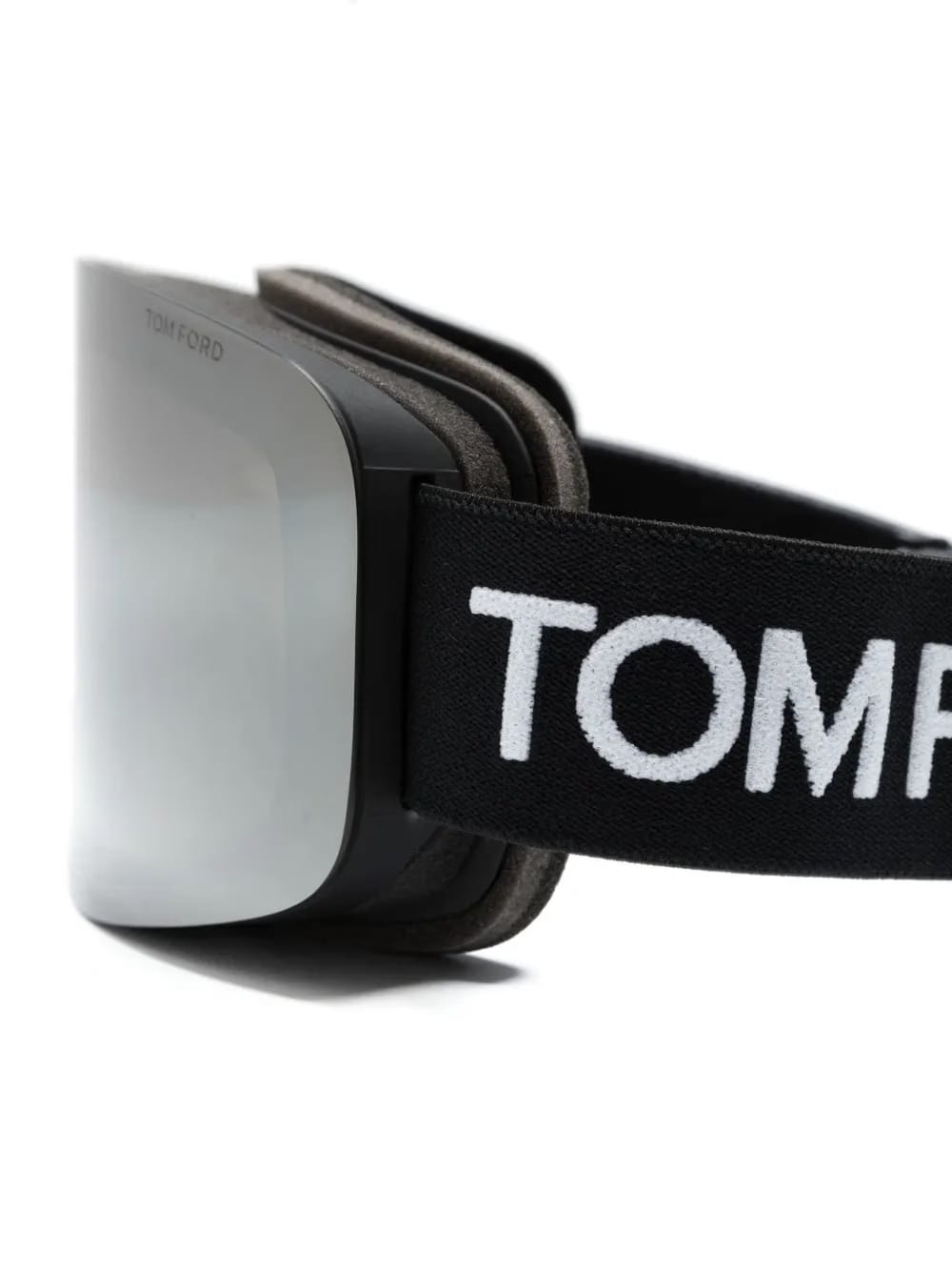 logo-band mirrored-lenses ski goggles