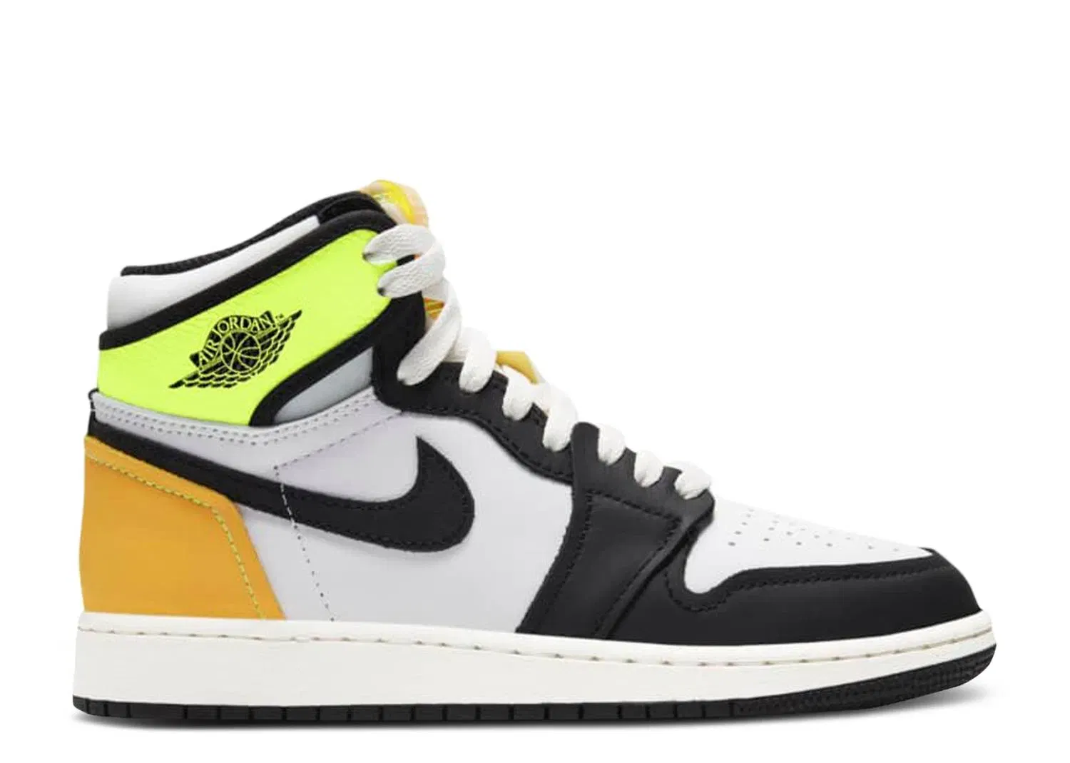Air Jordan Jordan 1 Retro High White Black Volt University Gold (GS) (WORN)
