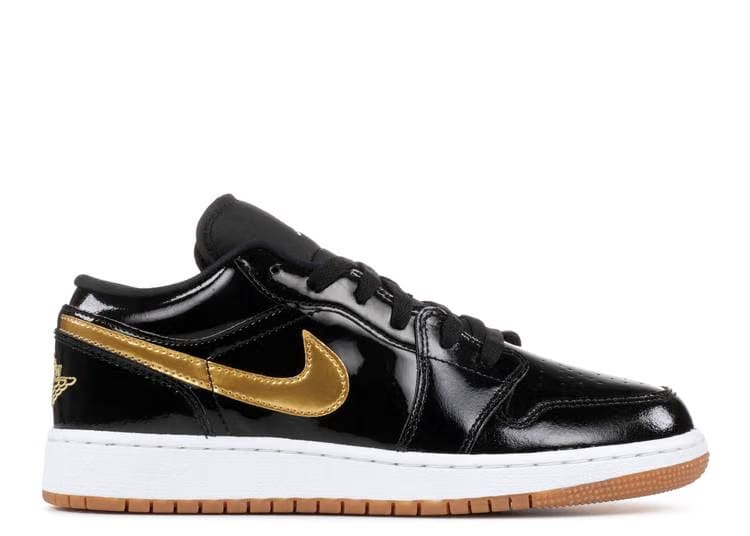 Air Jordan Jordan 1 Retro Low Black Gold Patent (GS)