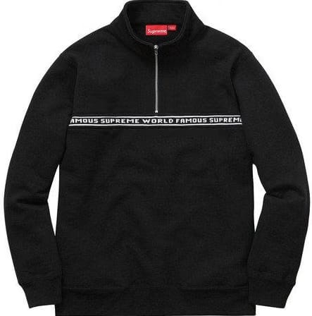 Supreme World Famous Half Zip Pullover Black