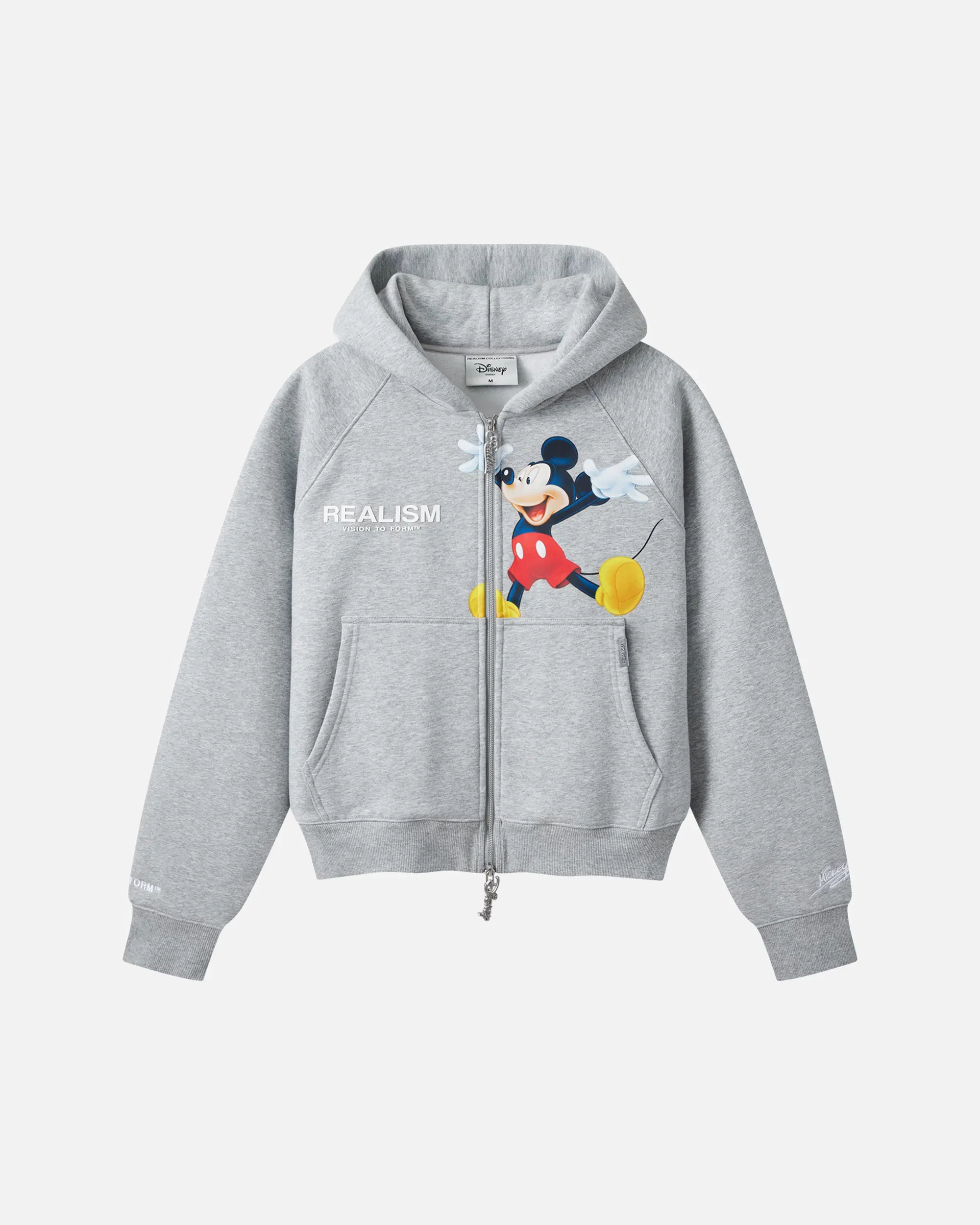 Realism SSS REALISM AND DISNEY MICKEY MOUSE ZIP HOODIE GREY MARLE